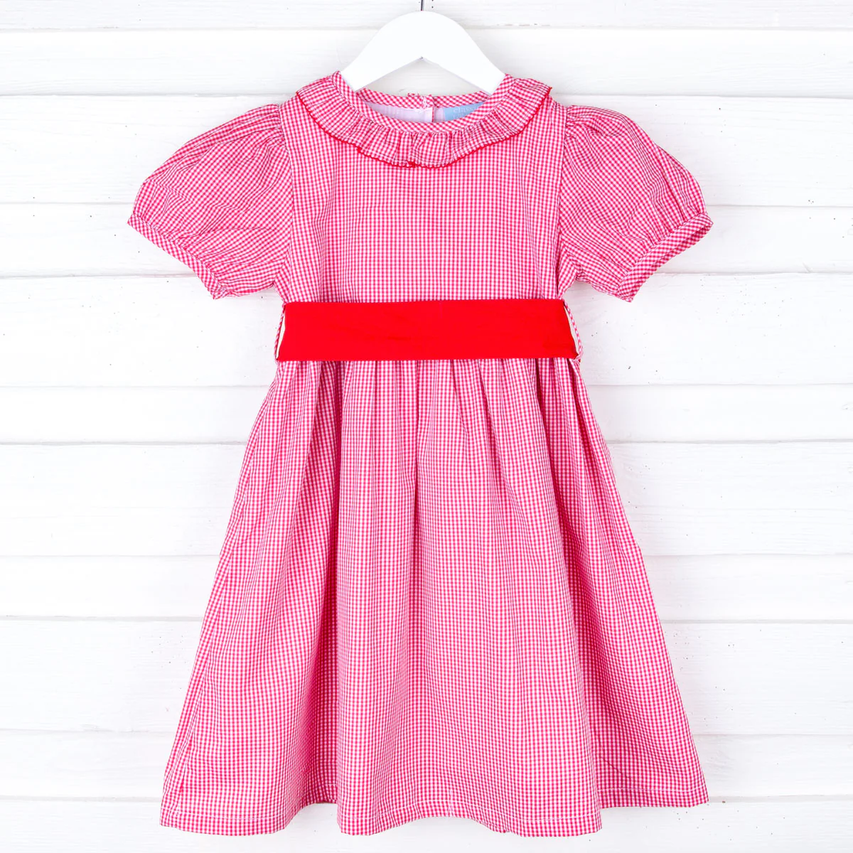 Red Gingham Sash Dress - Image 4