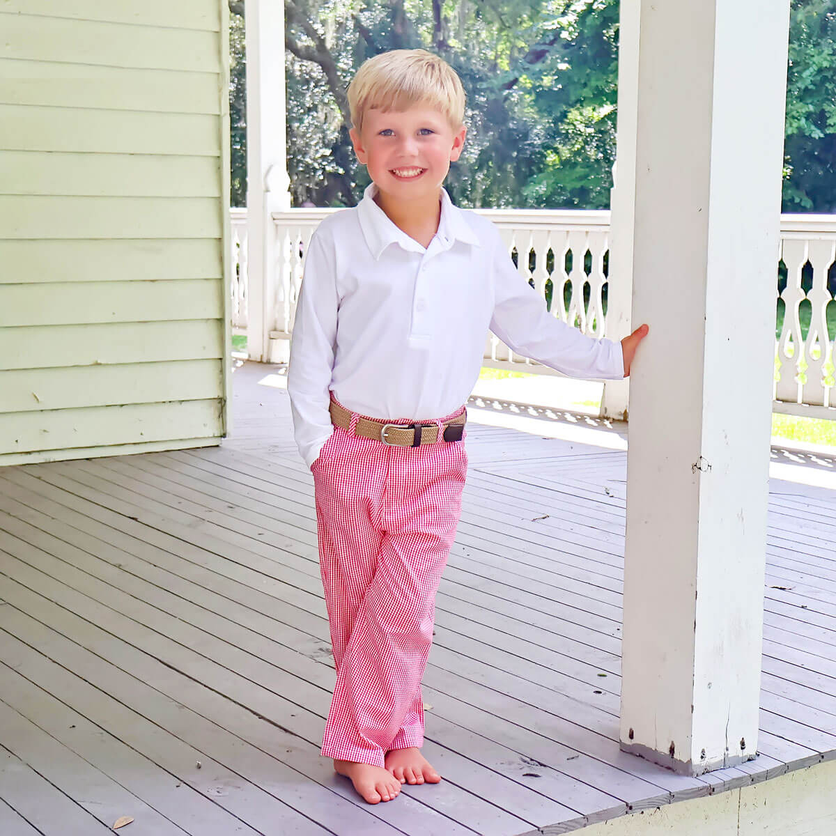 Red Gingham Standard Pants - Image 3