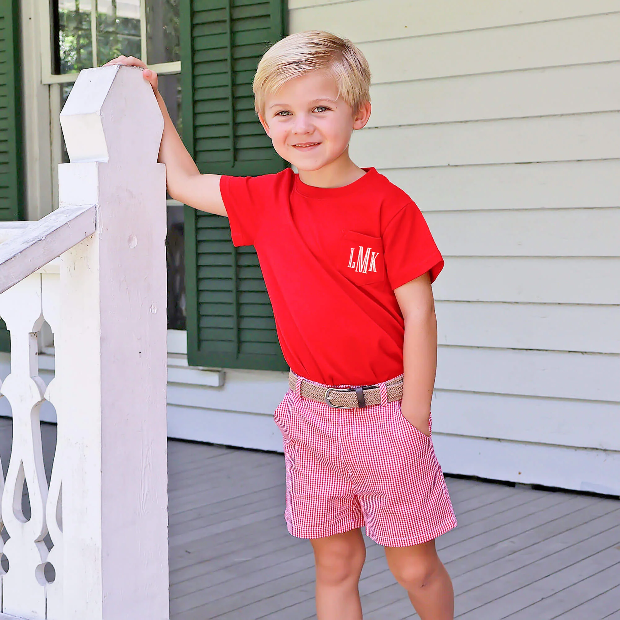Gingham Standard Shorts Red - Image 2