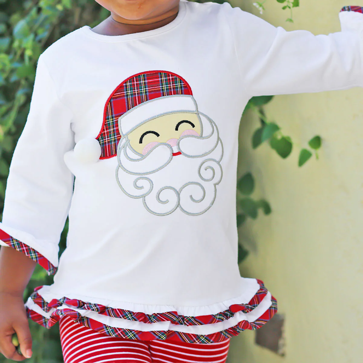Red Plaid Happy Santa Legging Set - Image 4