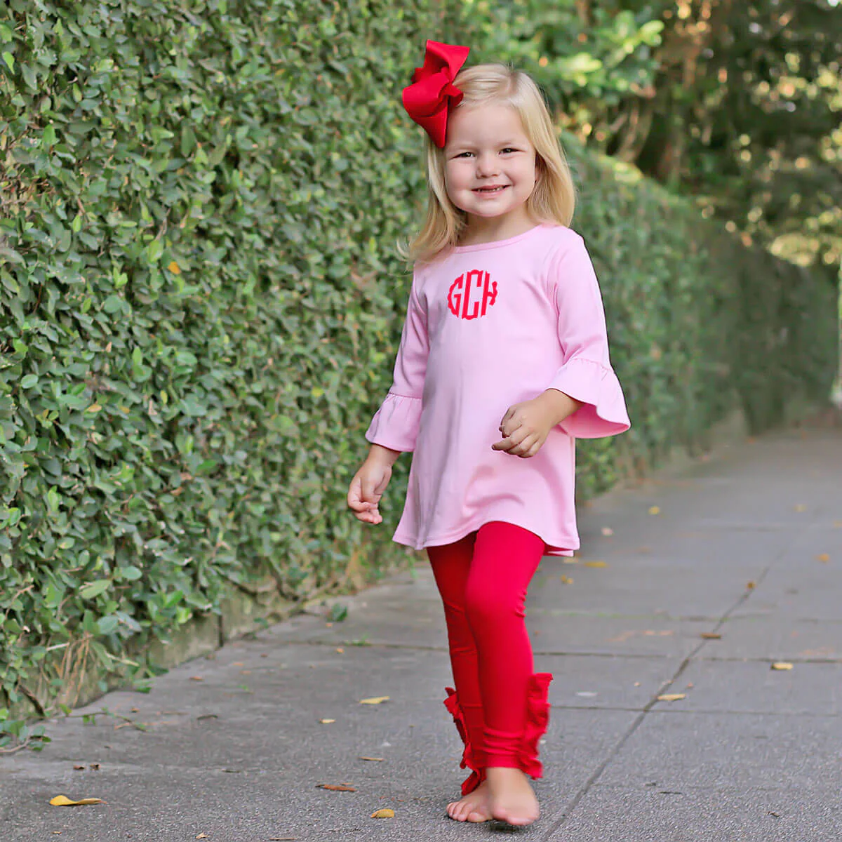 Red Side Ruffle Leggings - Image 4