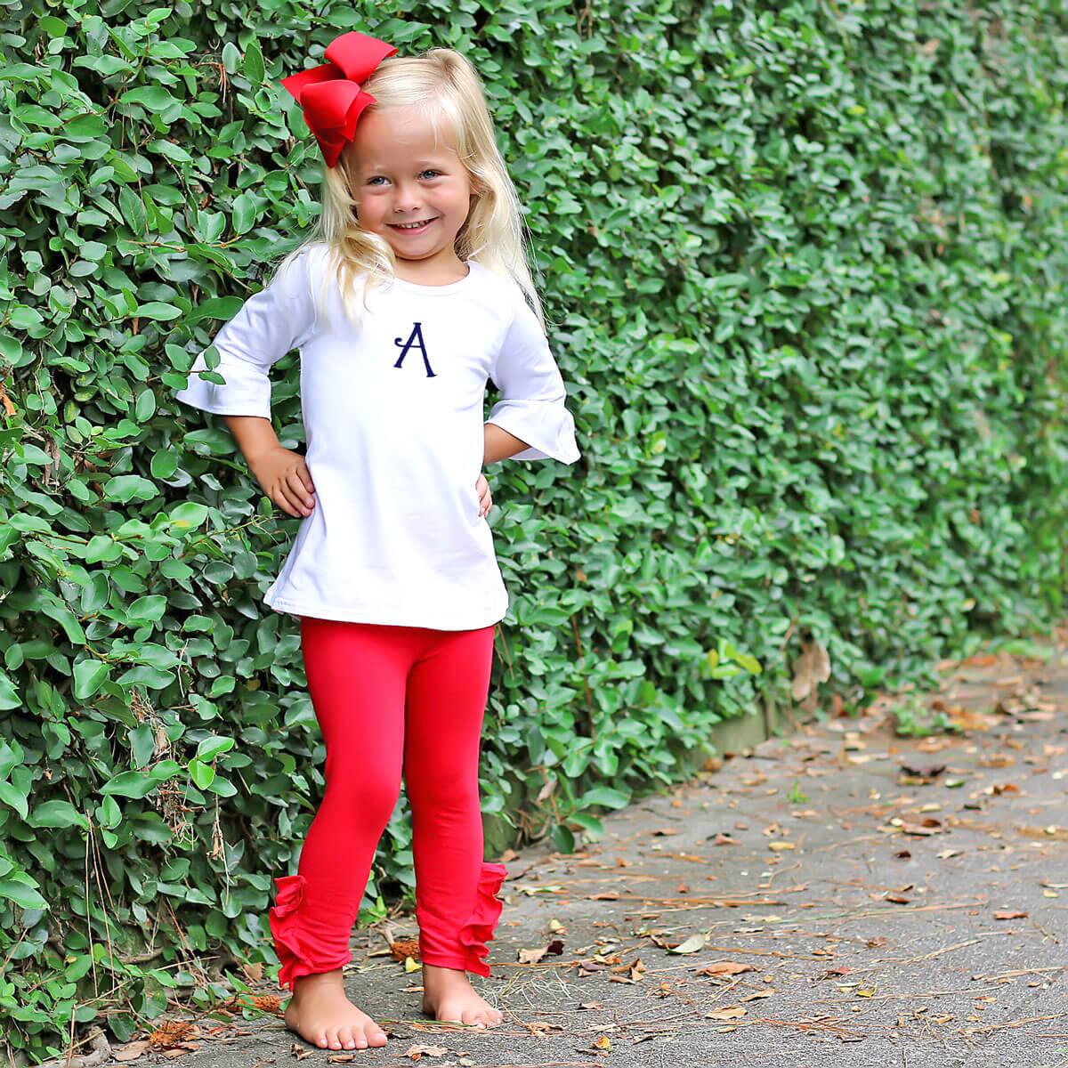 Red Side Ruffle Leggings - Image 6