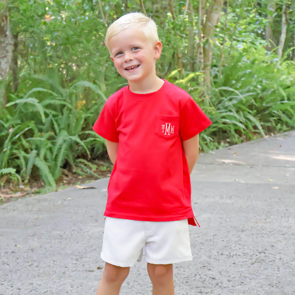 Red Solid Short Sleeve Pocket Shirt - Image 3