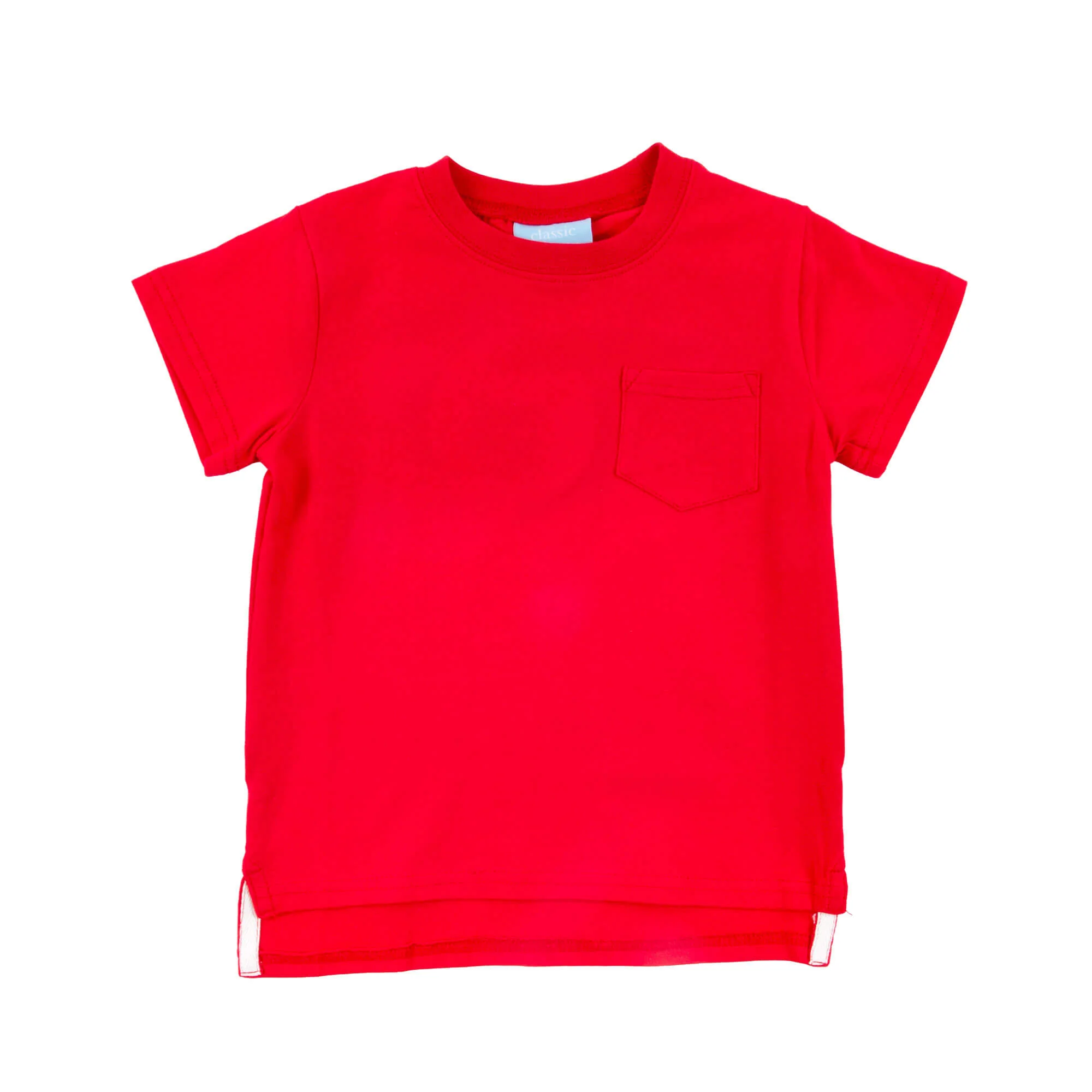 Red Solid Short Sleeve Pocket Shirt - Image 5