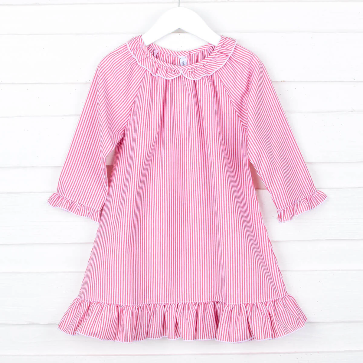 Red Stripe Long Sleeve Nightgown - Image 2