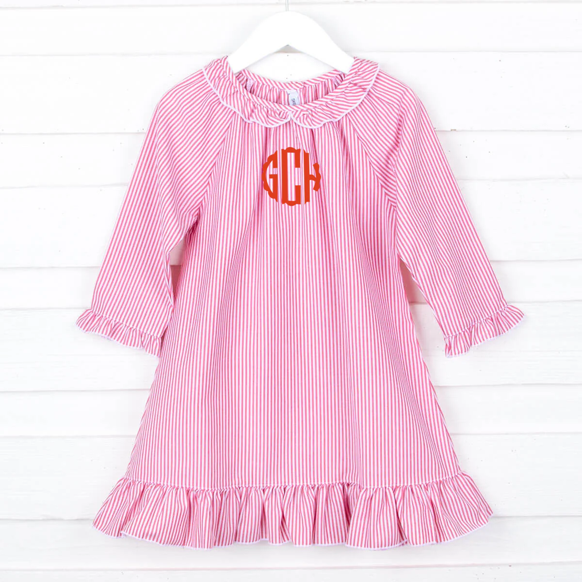 Red Stripe Long Sleeve Nightgown - Image 4