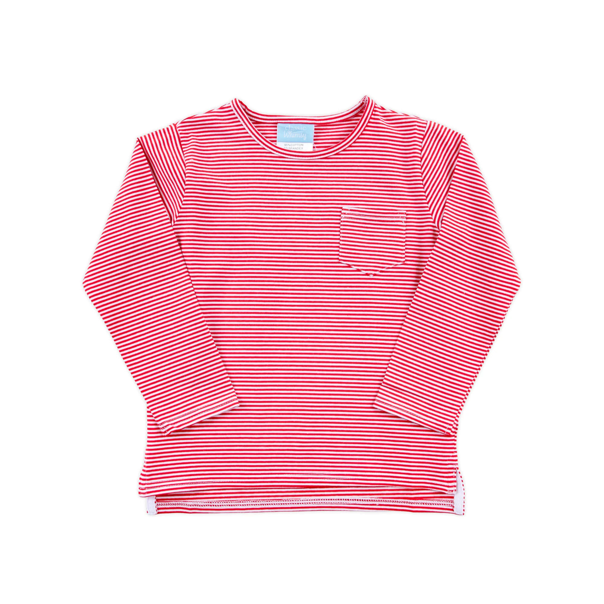 Red Stripe Long Sleeve Pocket Shirt - Image 2