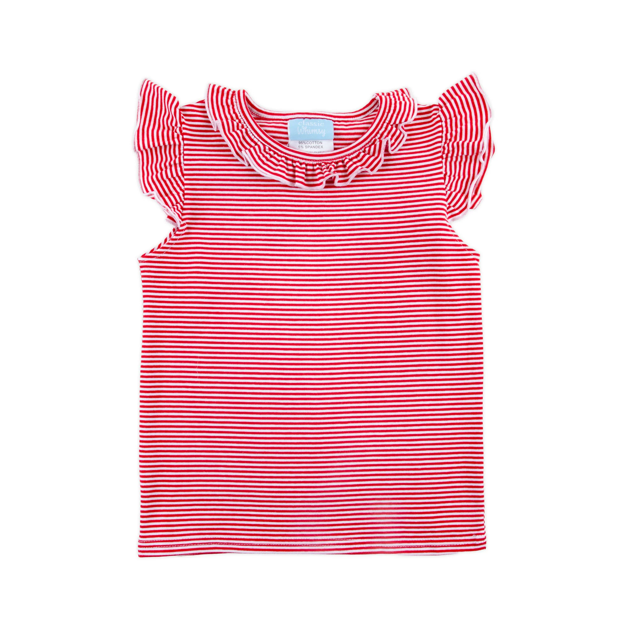 Red Stripe Ruffle Top - Image 2