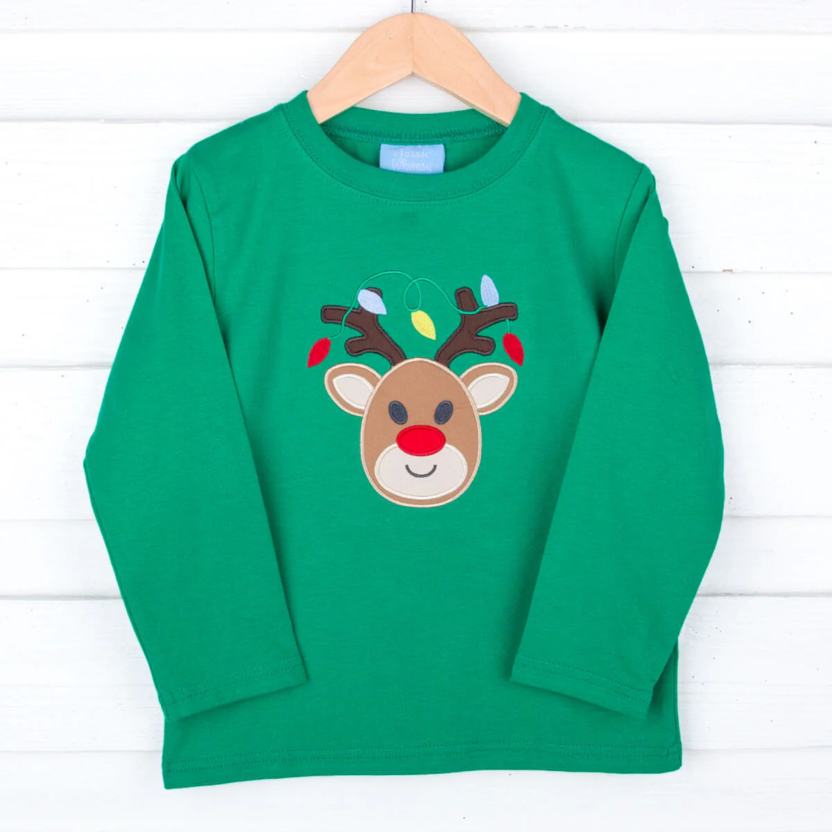 Reindeer Lights Green Long Sleeve Shirt - Image 2