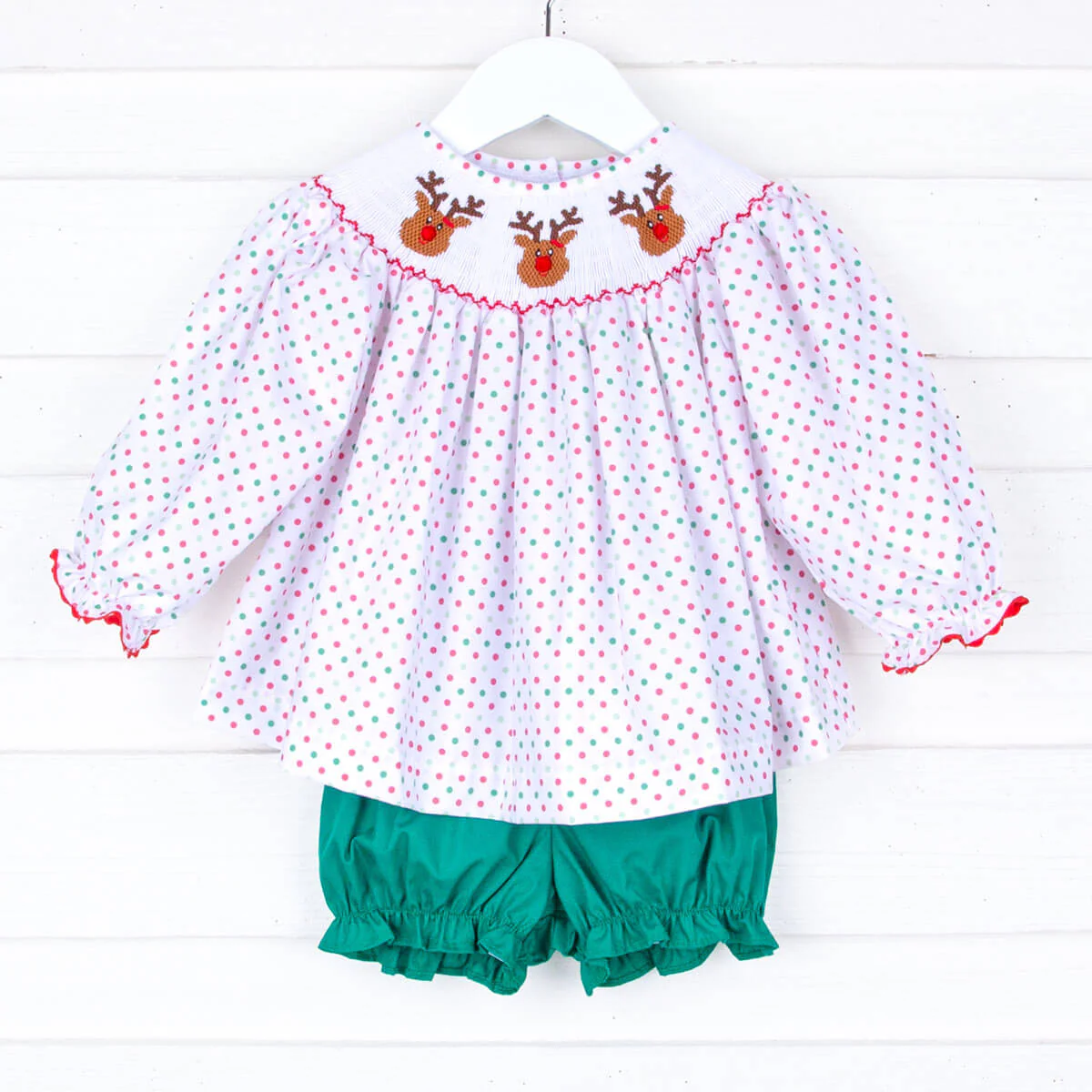 Reindeer Cheer Smocked Bloomer Set - Image 3