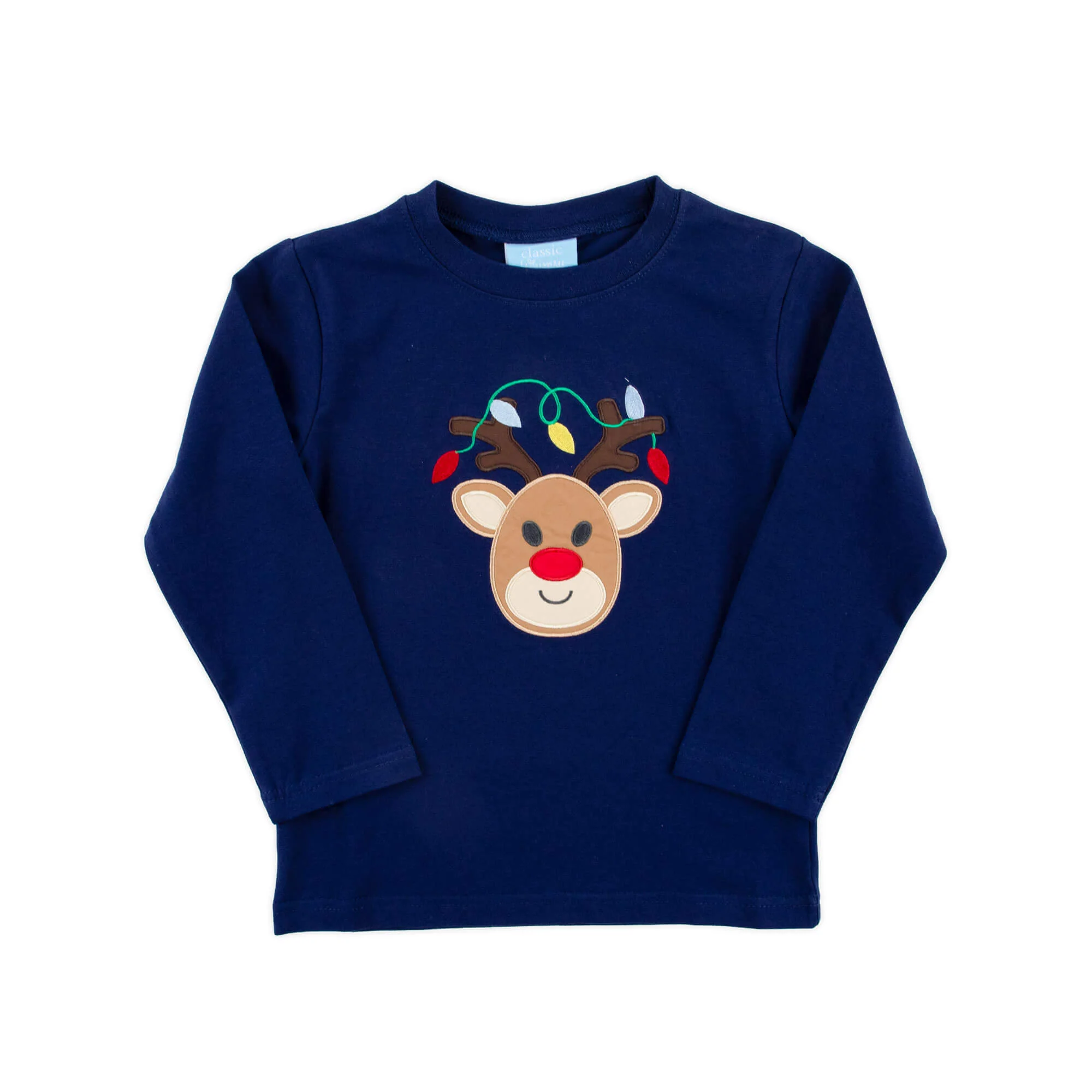 Reindeer Lights Navy Long Sleeve Shirt - Image 4