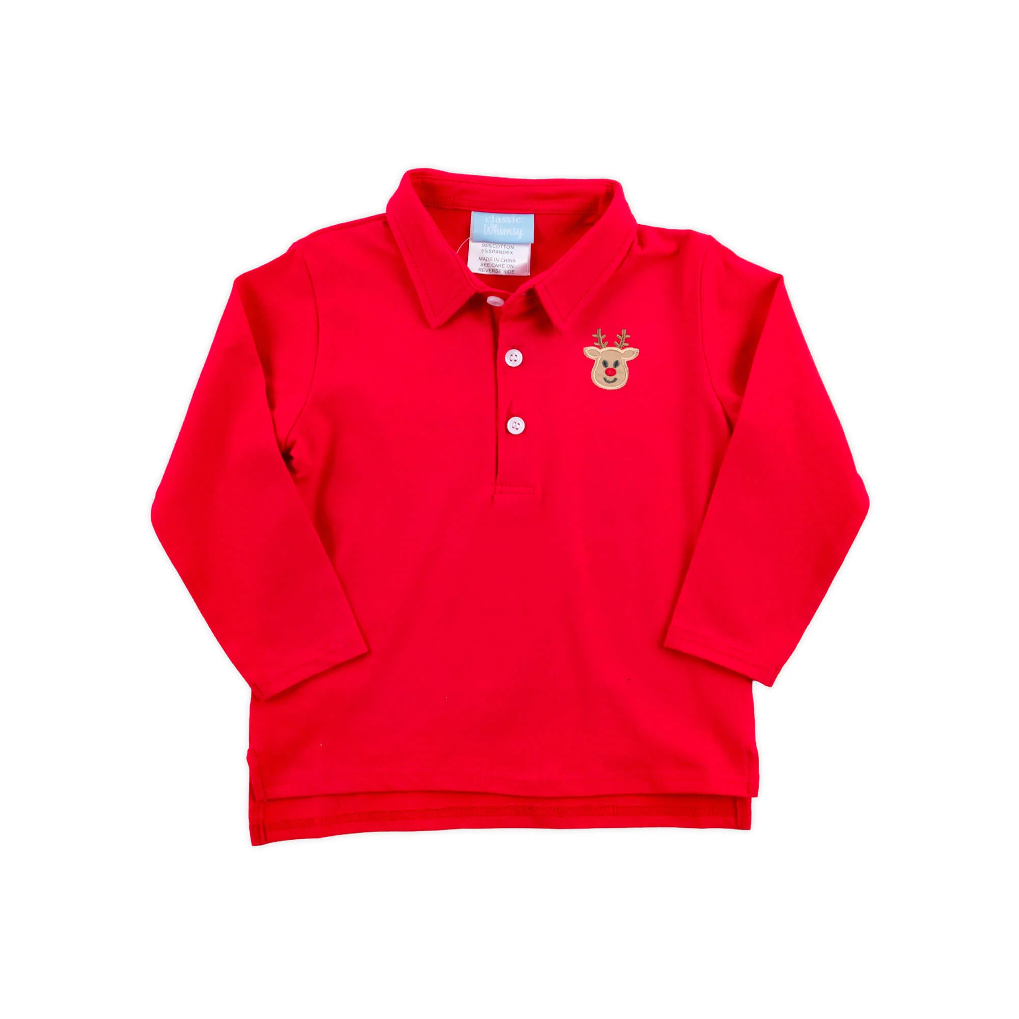 Reindeer Red Long Sleeve Polo - Image 4