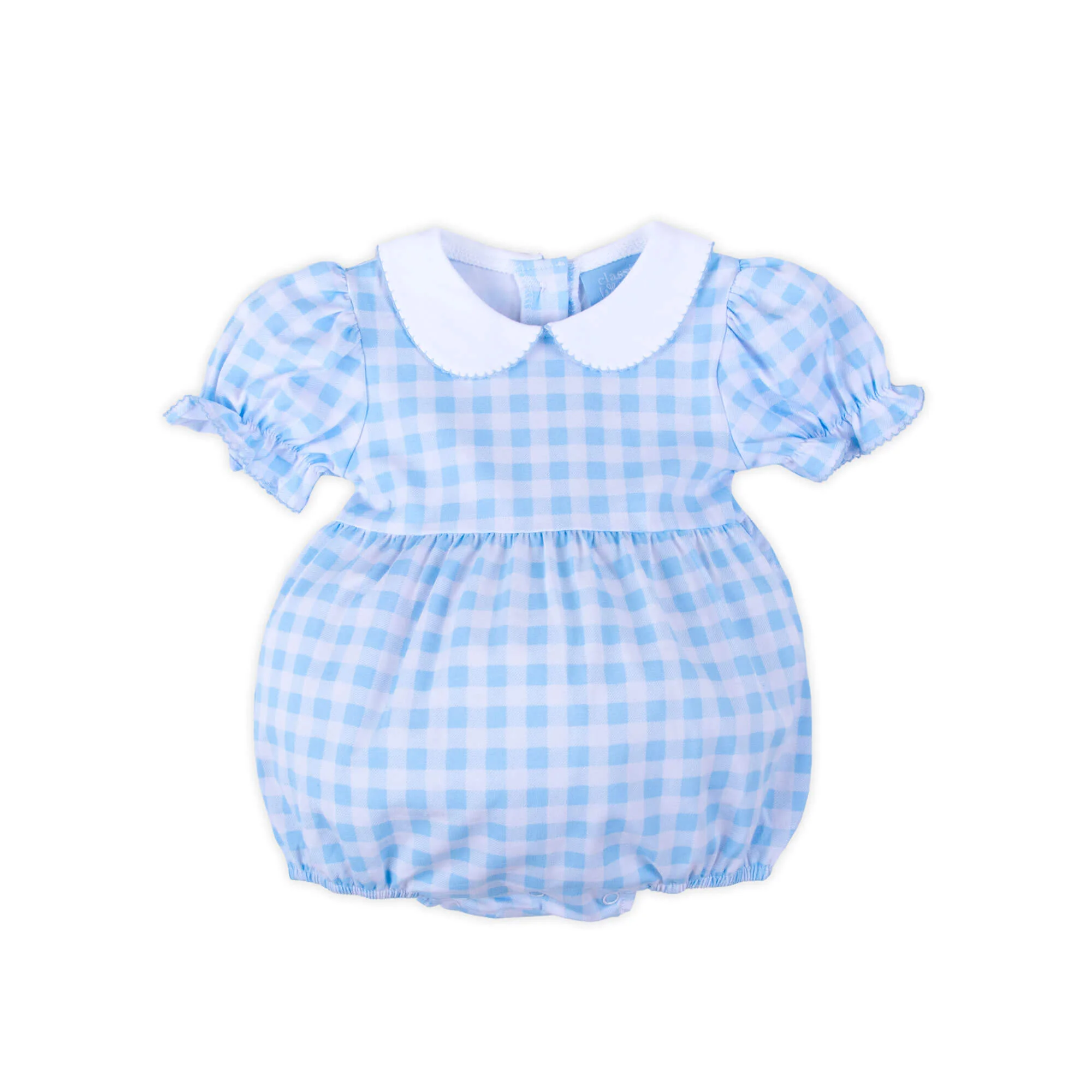 Riley Gingham Knit Bubble Blue - Image 4