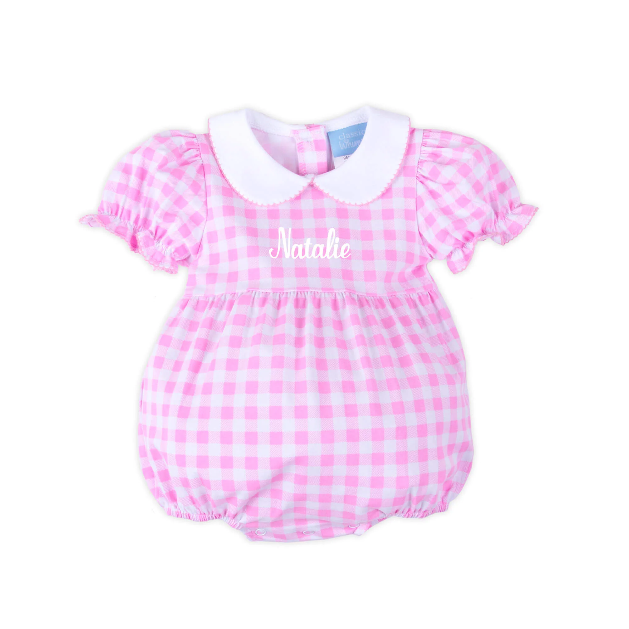 Riley Gingham Knit Bubble Pink - Image 2