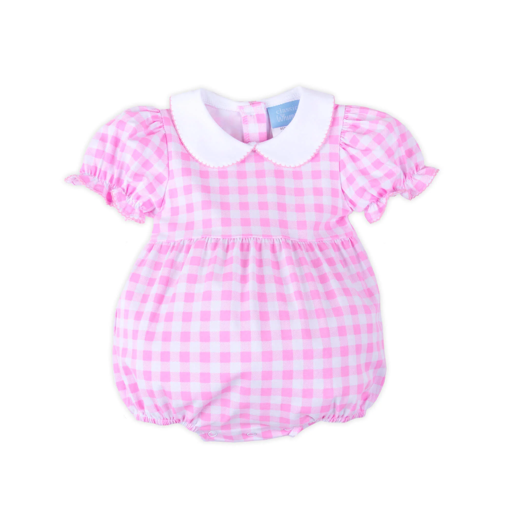 Riley Gingham Knit Bubble Pink - Image 3