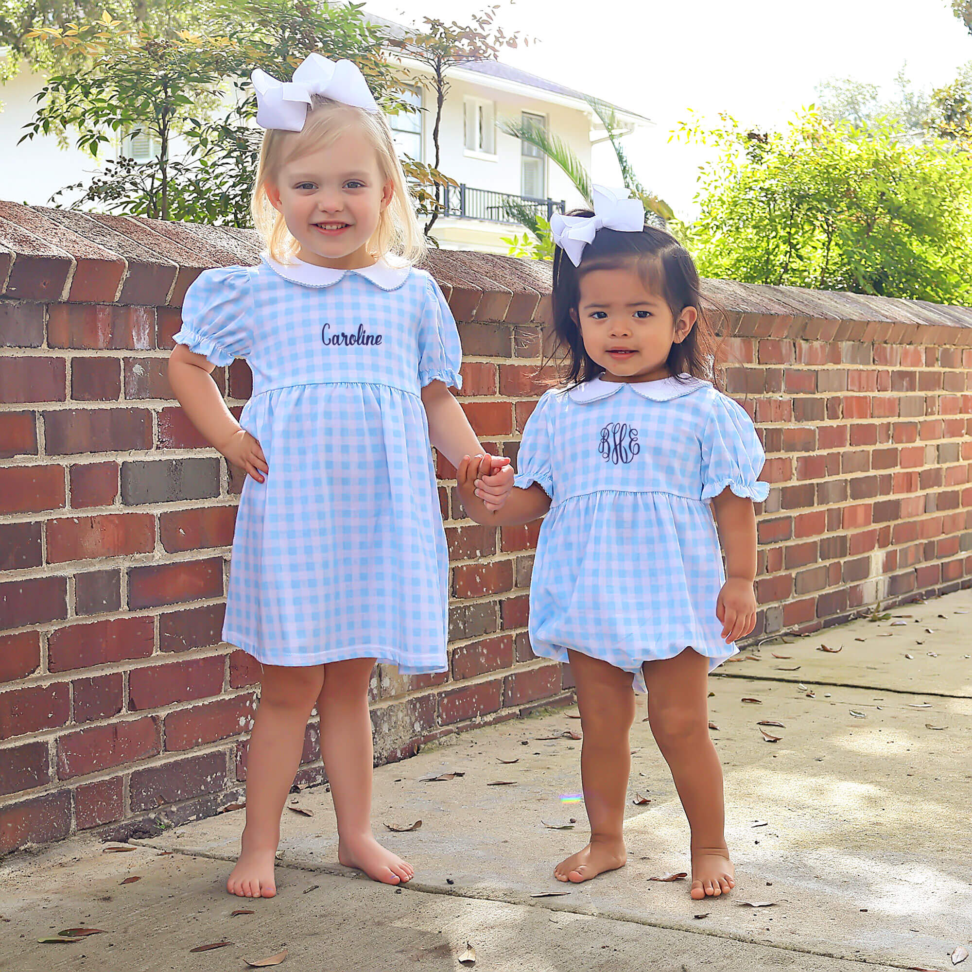 Riley Gingham Knit Dress Blue - Image 4