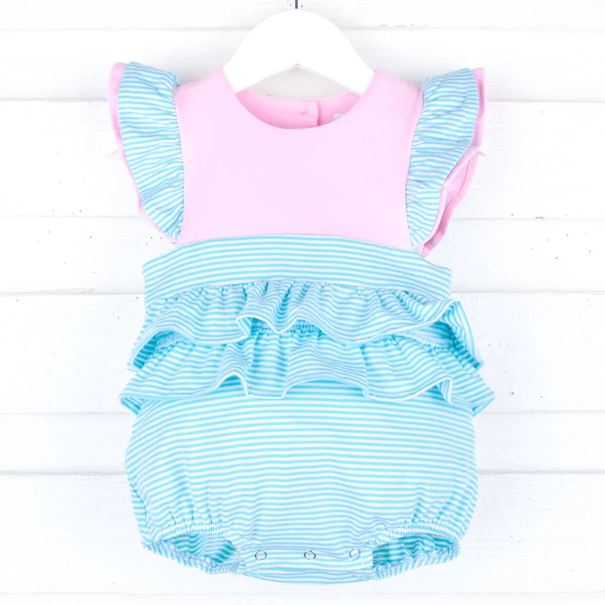 Rosie Mint Stripe & Pink Knit Bubble - Image 3