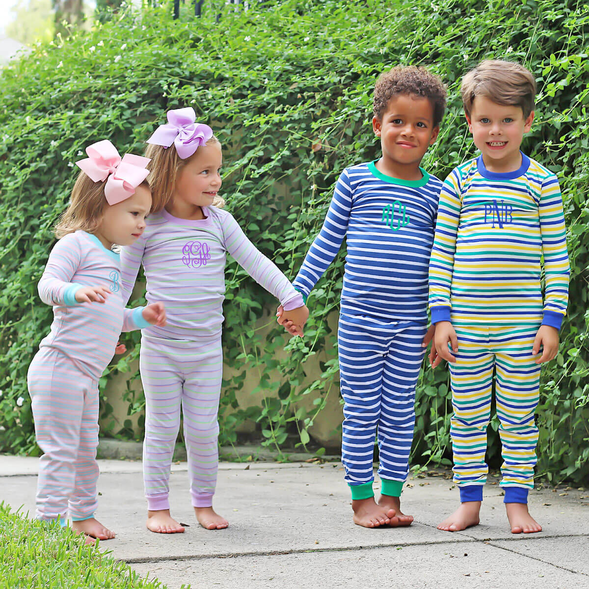 Royal Blue and White Stripe Pajamas - Image 4
