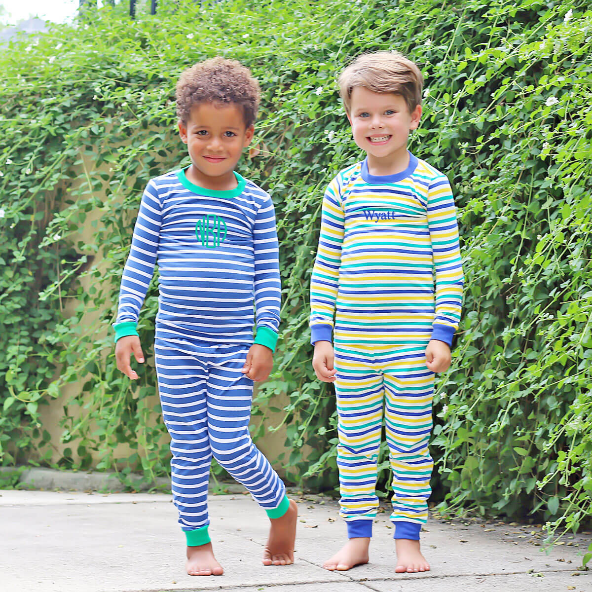 Royal Blue and White Stripe Pajamas - Image 5