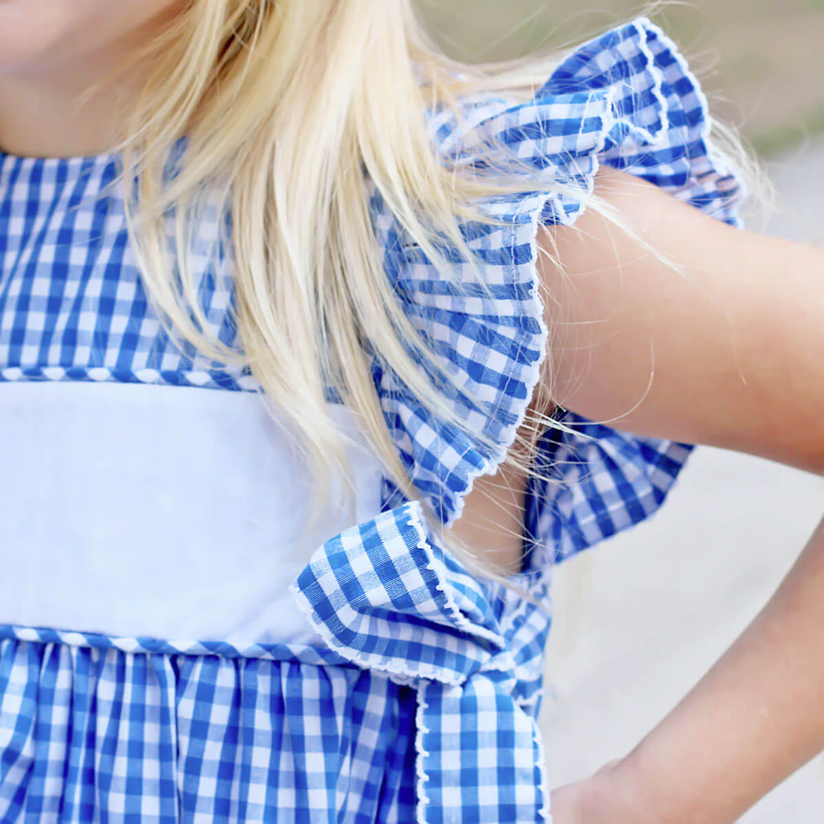 Royal Blue Gingham Avery Dress - Image 2