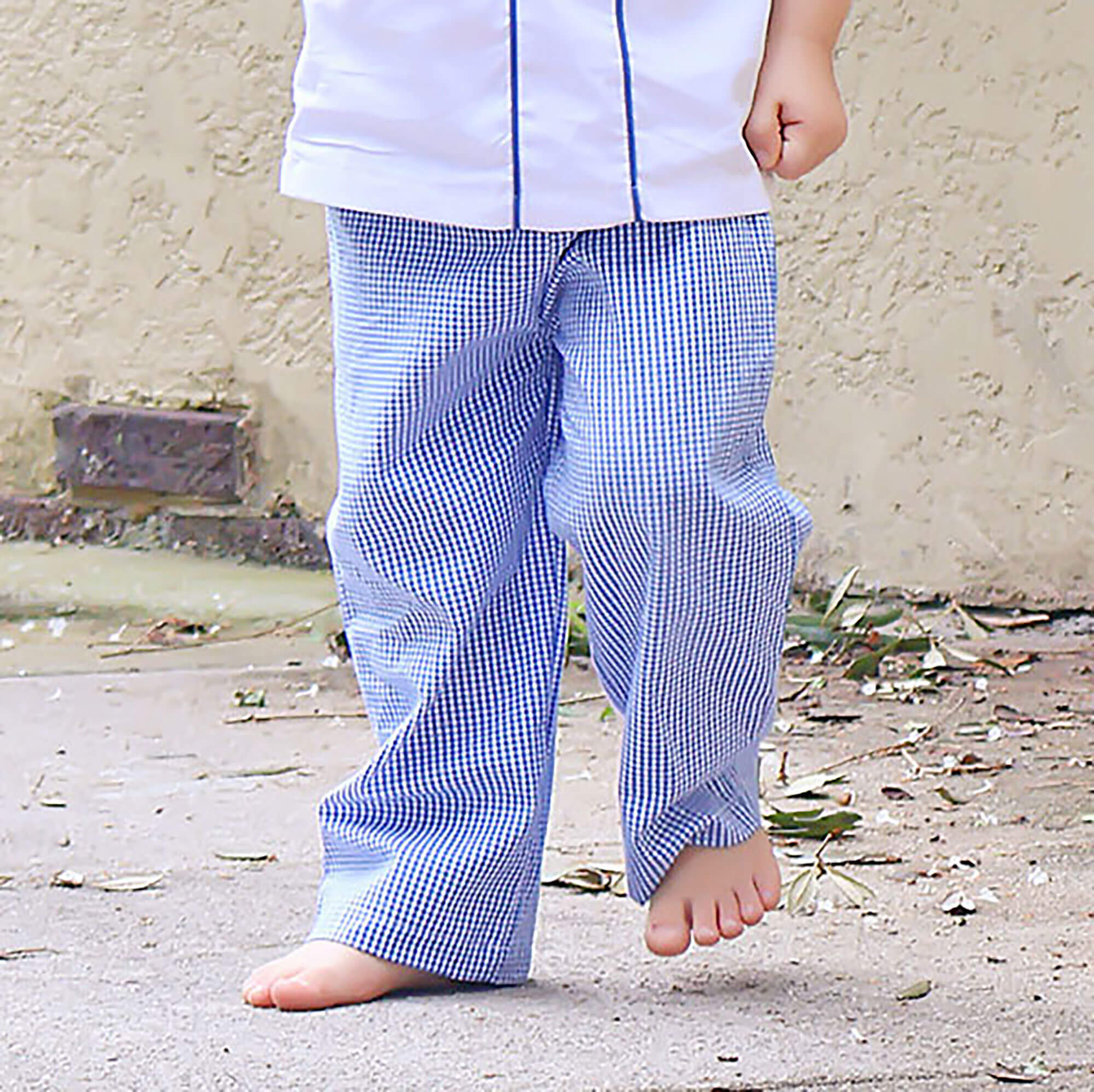 Royal Blue Gingham Standard Pants - Image 2