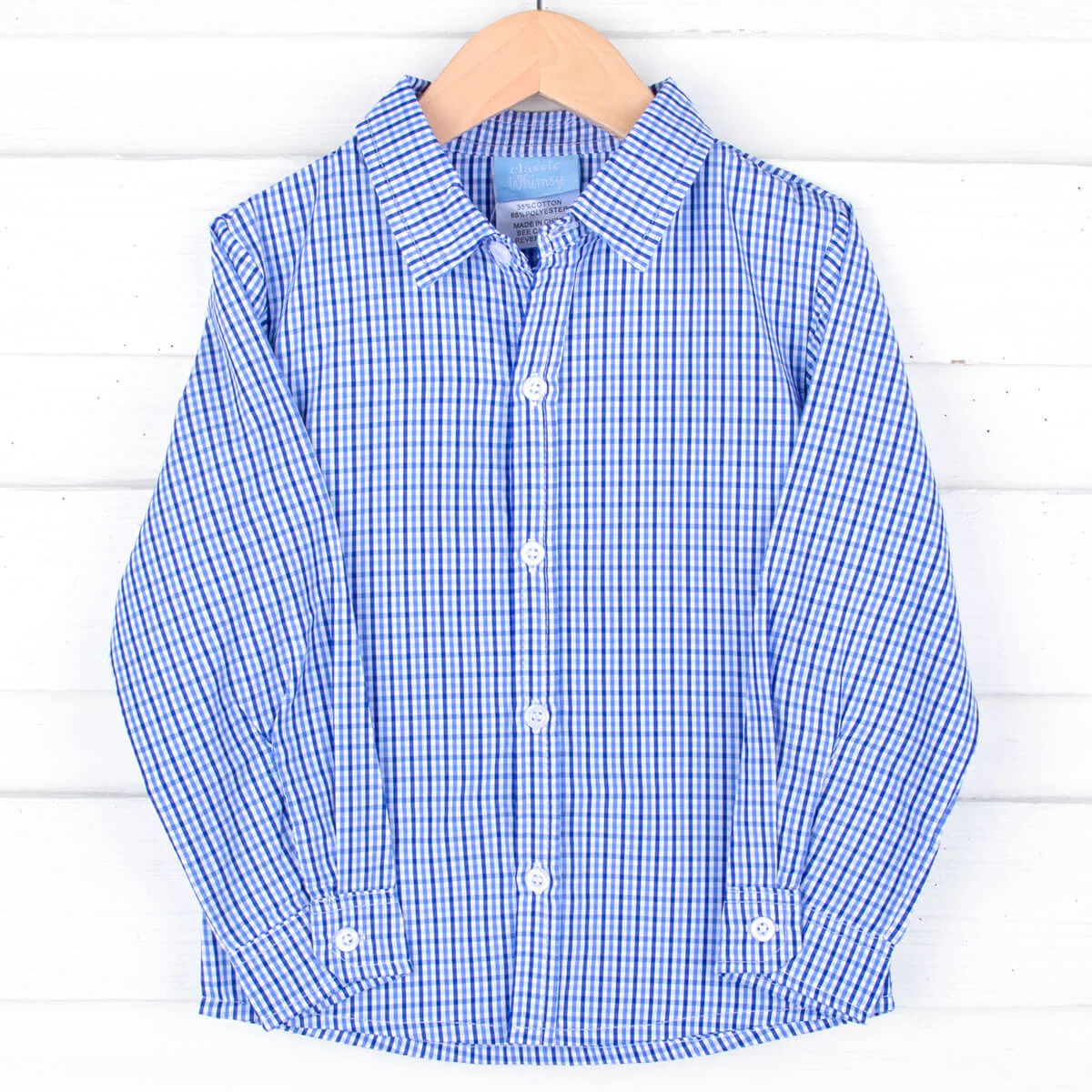 Royal & Light Blue Gingham Button Down Shirt - Image 4