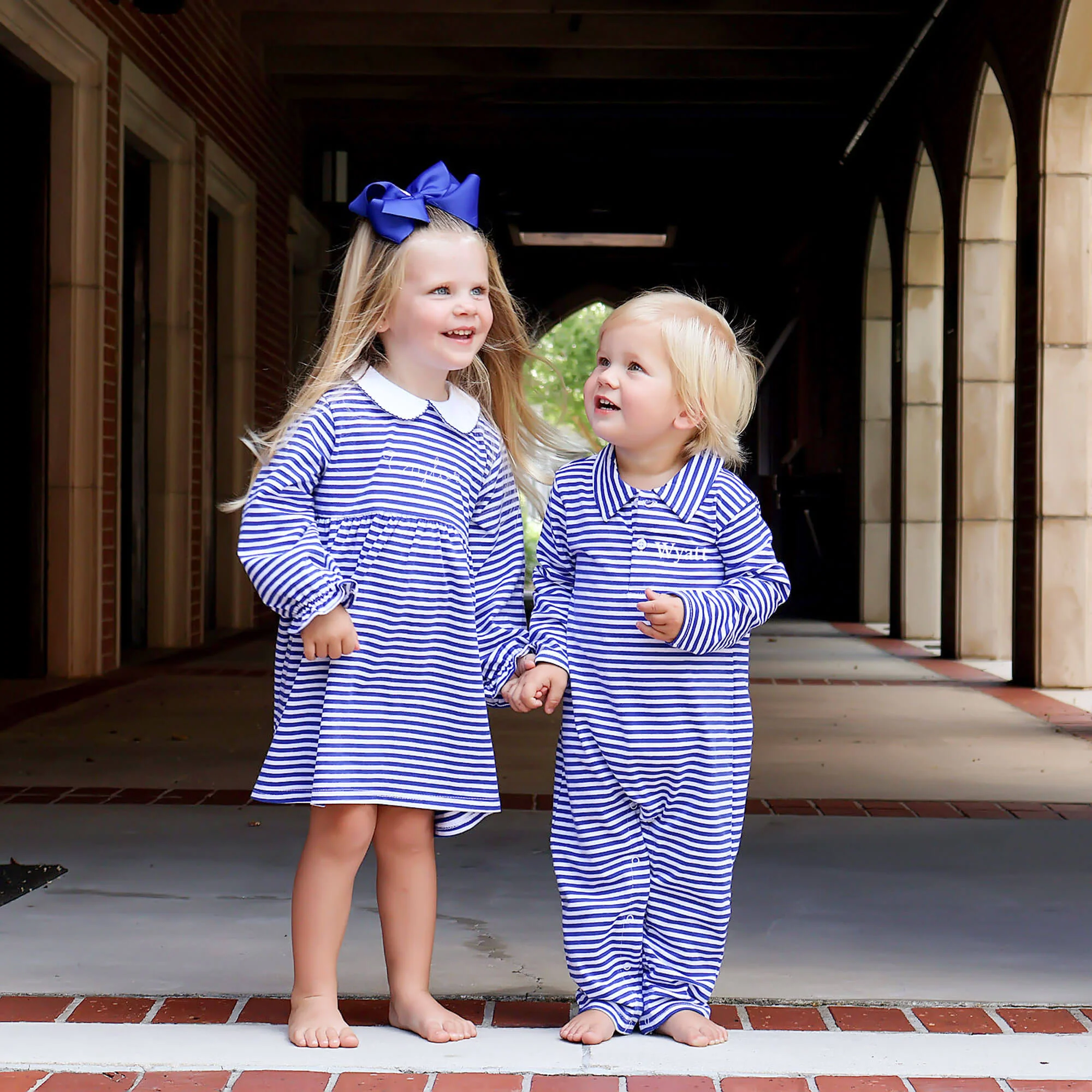 Royal Blue Stripe Riley Dress - Image 3