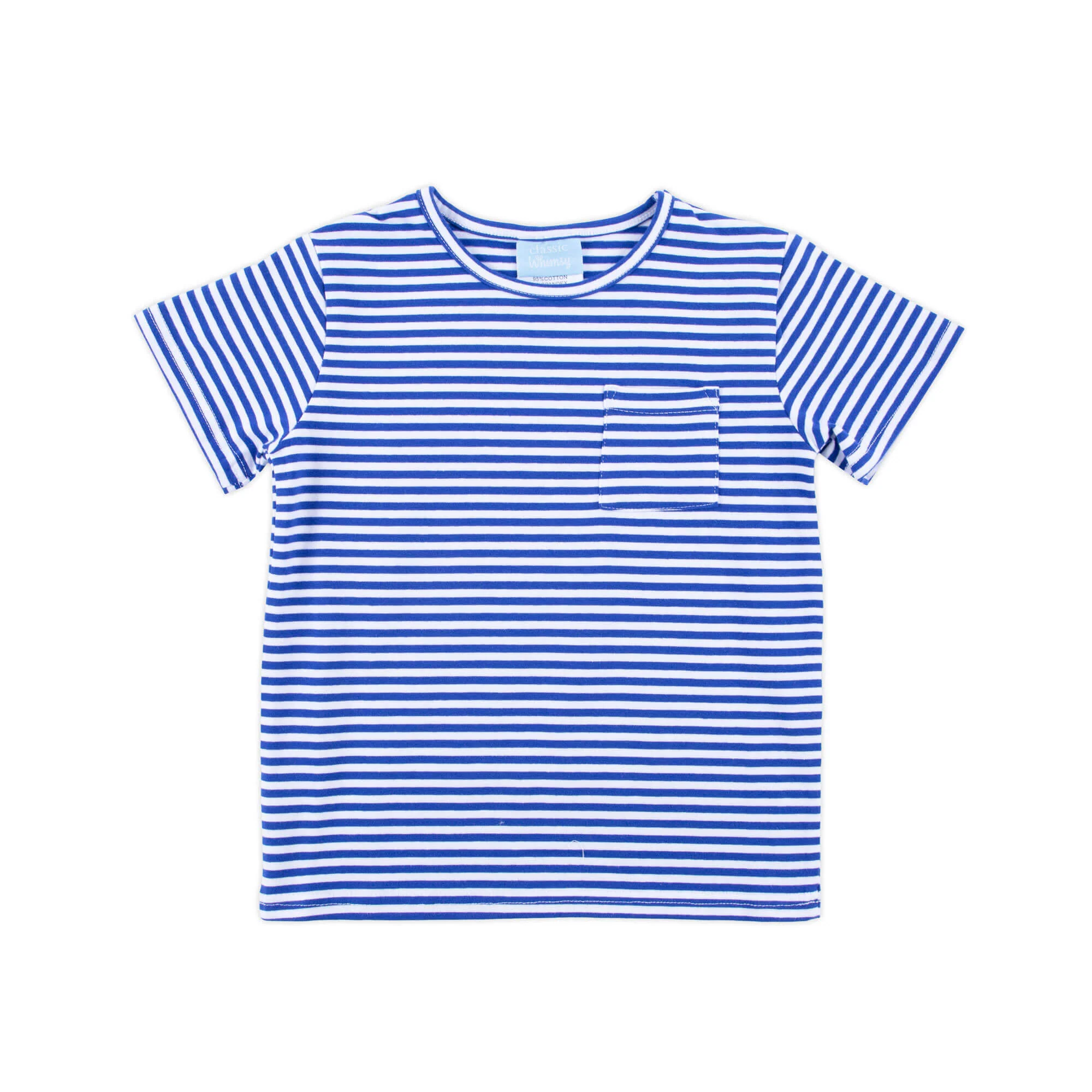 Royal Blue Stripe Short Sleeve Pocket Shirt - Image 2