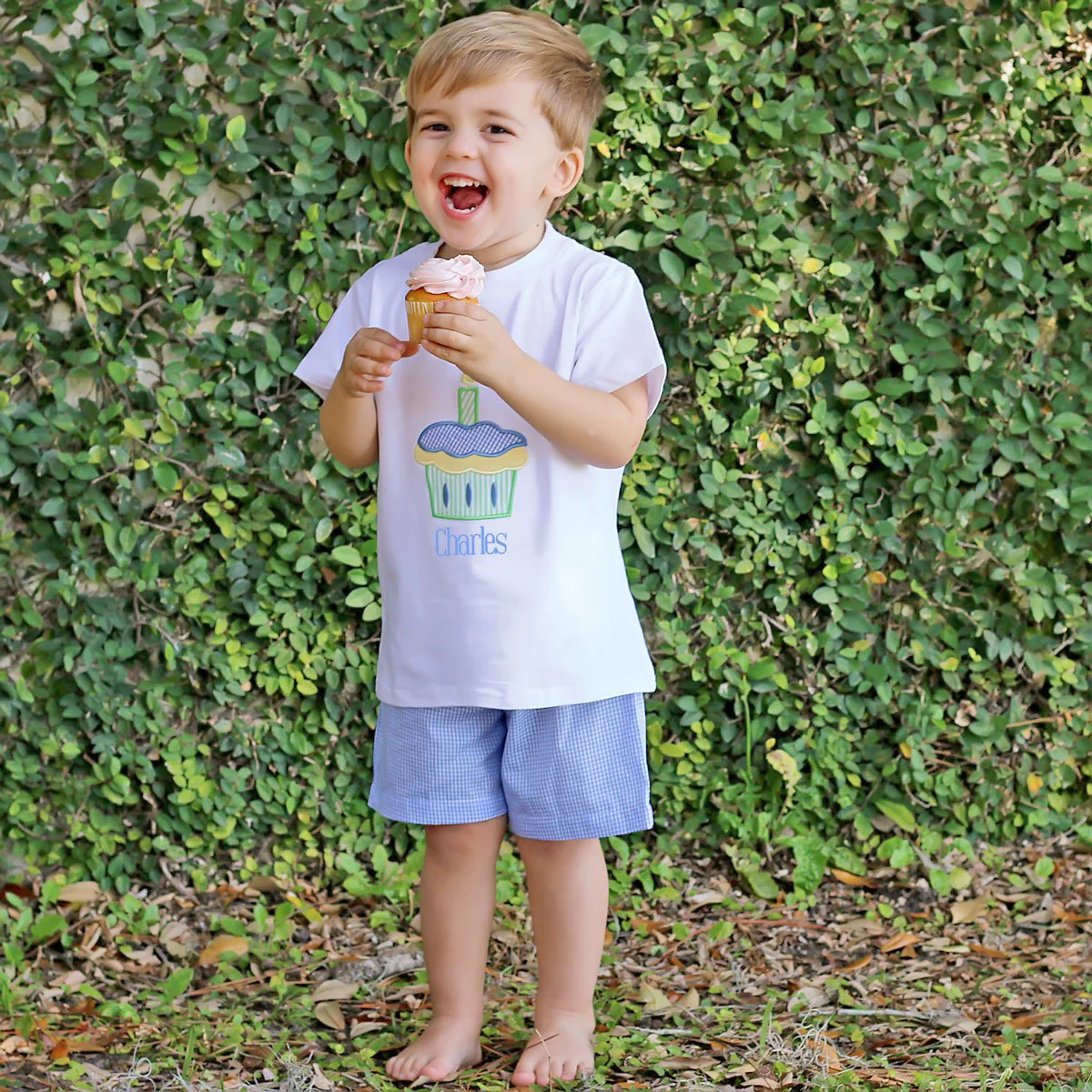 Cupcake Applique Royal Short Set - Image 2