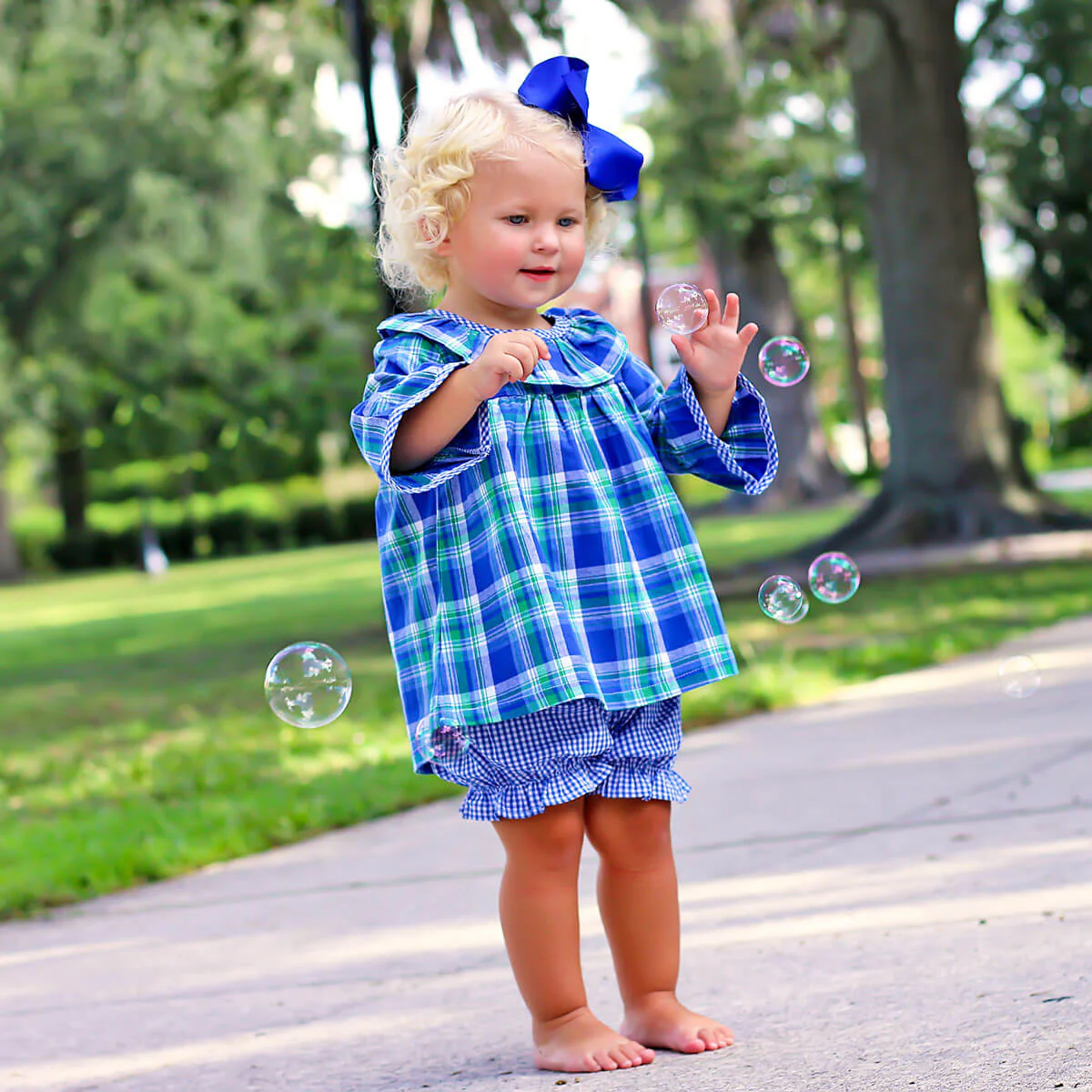 Royal Plaid Ruffle Mary Bloomer Set - Image 4