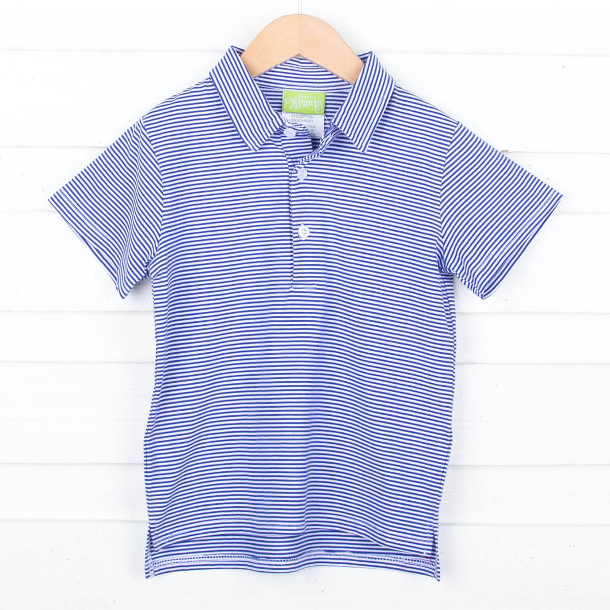 Royal Blue Stripe Polo - Image 2