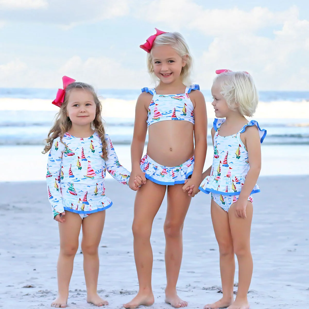 Watercolor Sailboat Rash Guard Set - Image 8