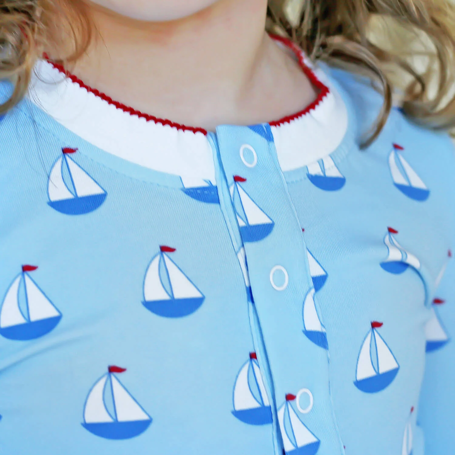 Blue Sailboat Henley Pajamas - Image 3