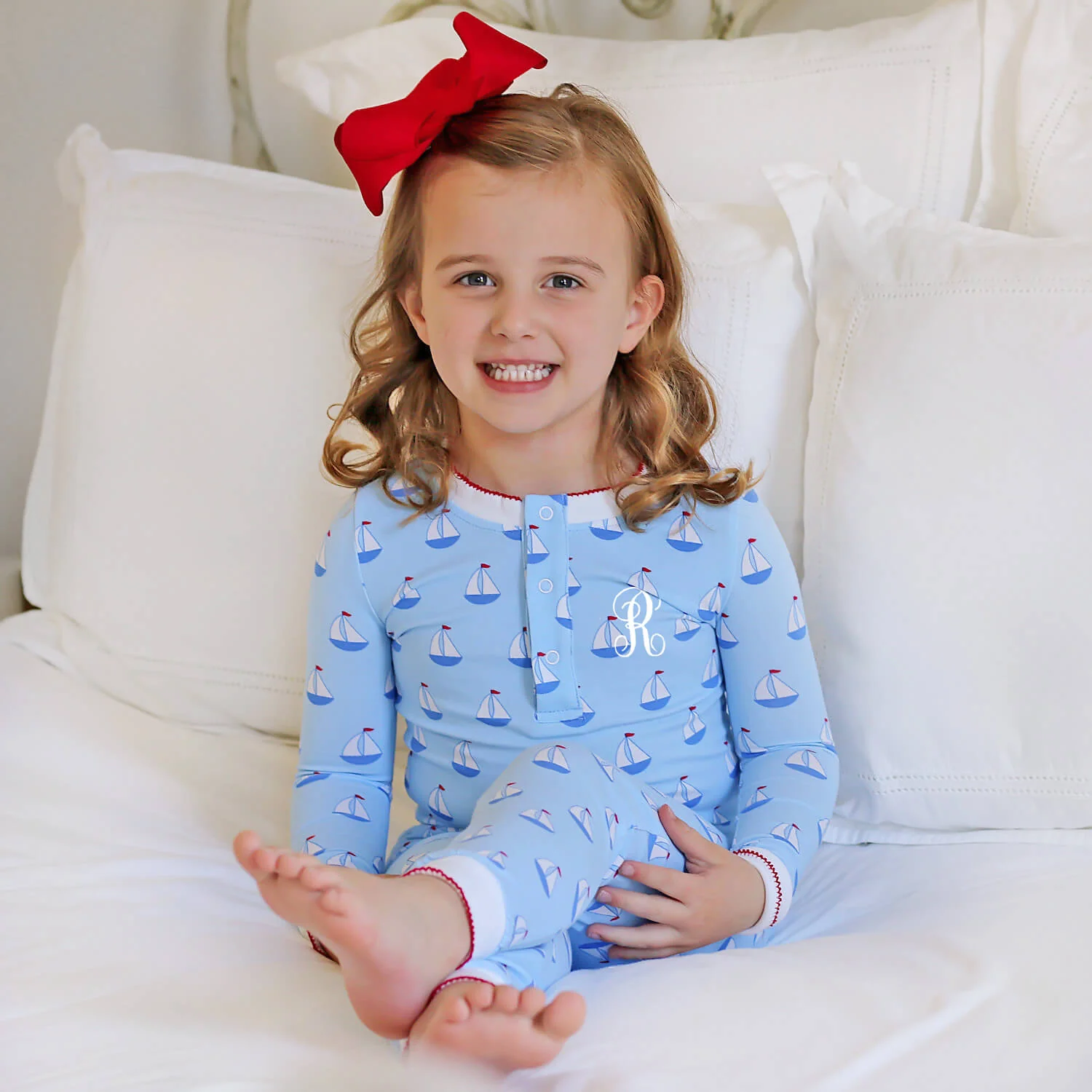 Blue Sailboat Henley Pajamas - Image 4
