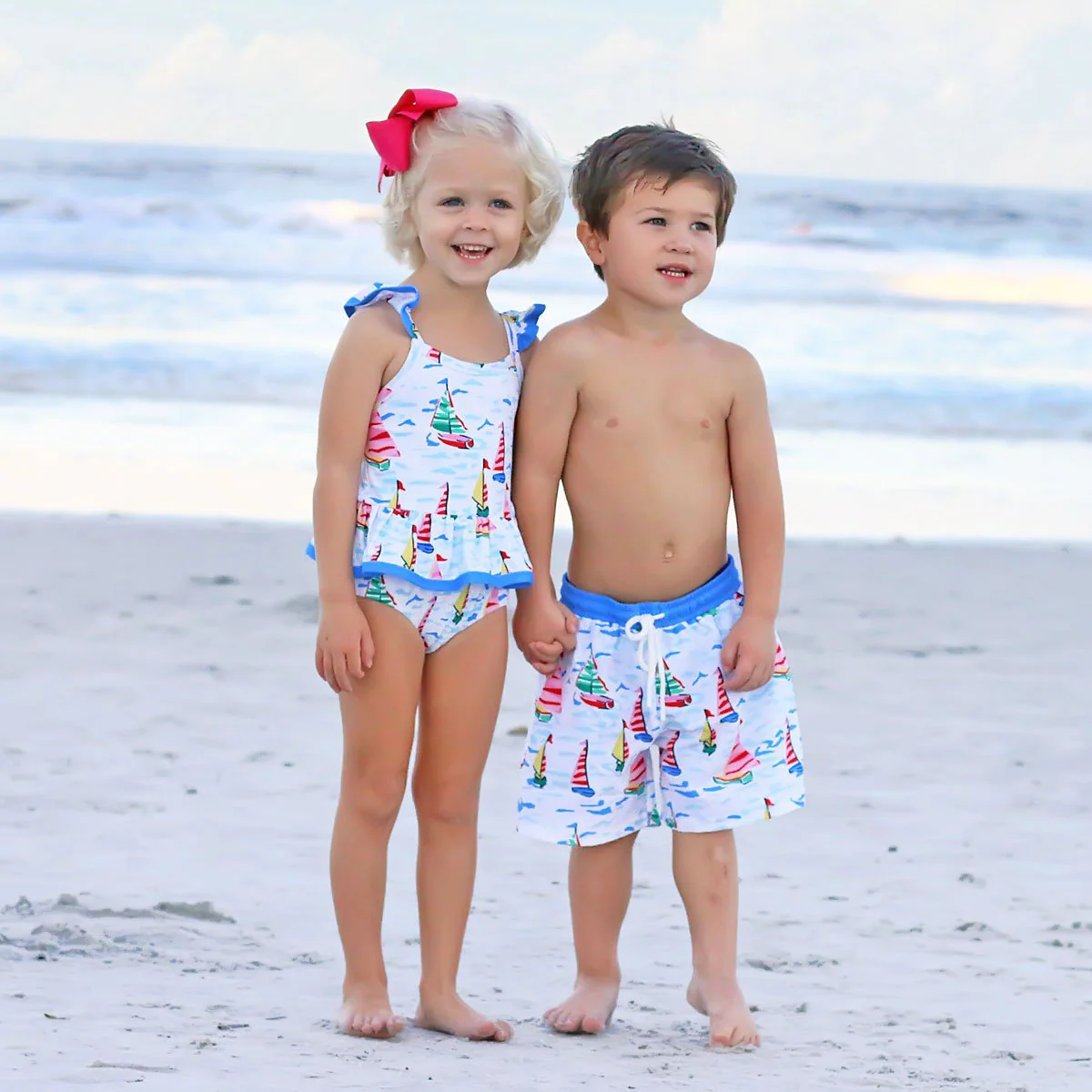 Watercolor Sailboat One Piece Swimsuit - Image 12