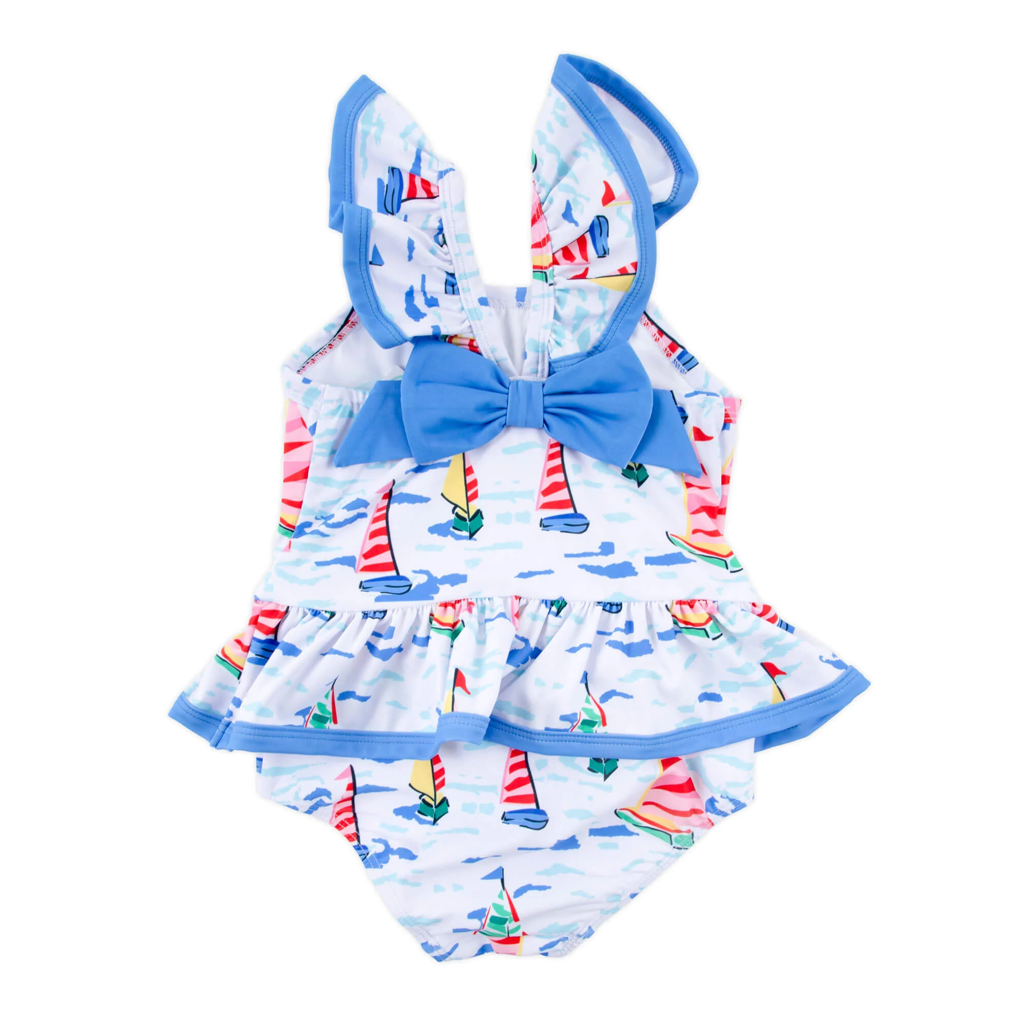 Watercolor Sailboat One Piece Swimsuit - Image 5