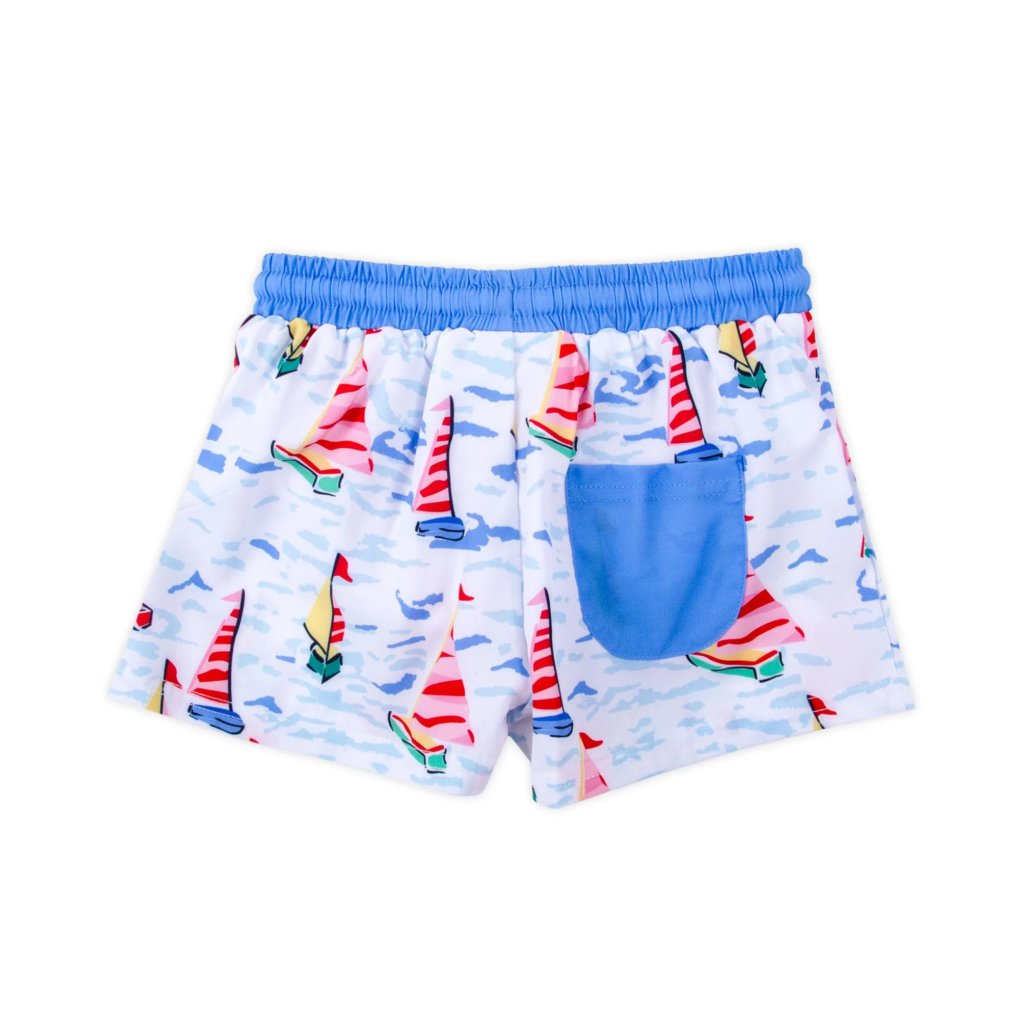 Watercolor Sailboat Swim Trunks - Image 3