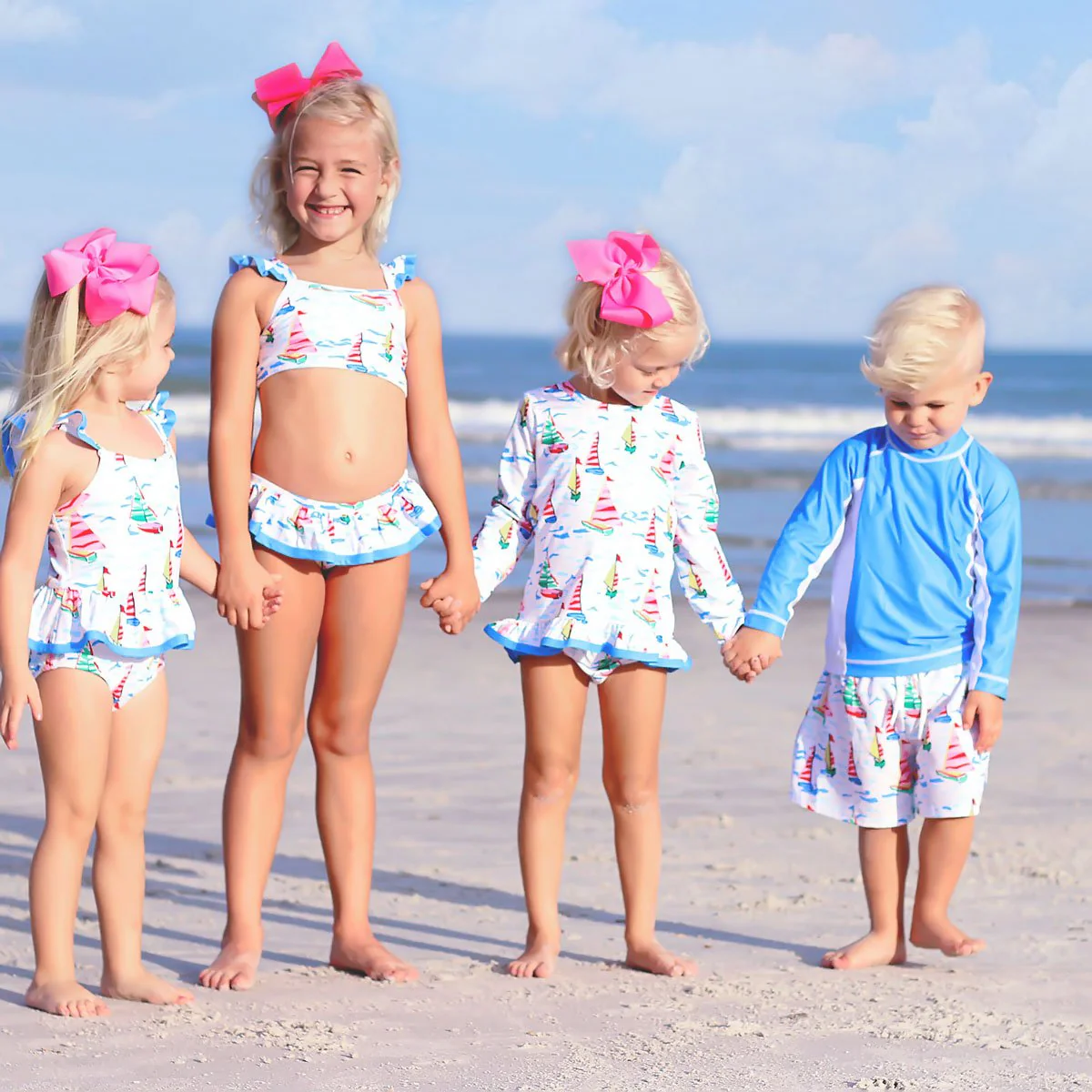 Watercolor Sailboat Two Piece Swimsuit - Image 10