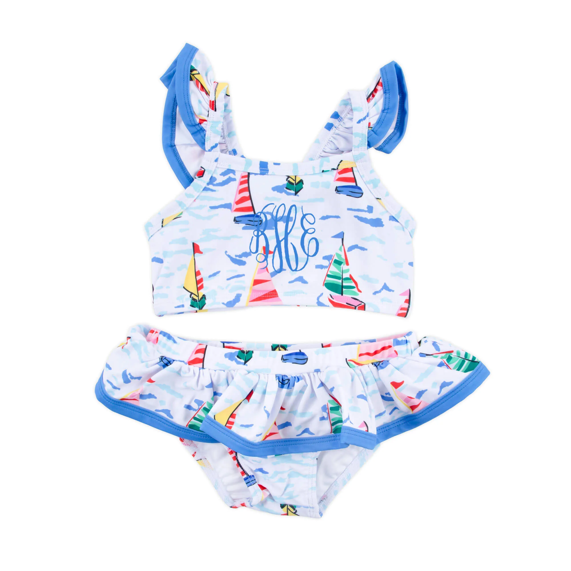 Watercolor Sailboat Two Piece Swimsuit - Image 3