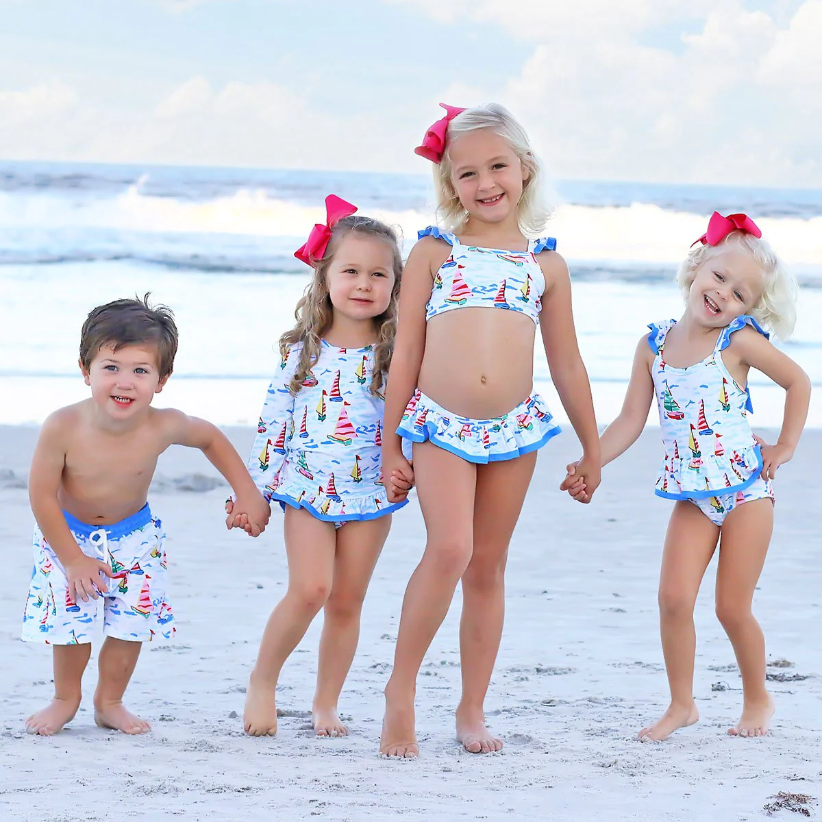 Watercolor Sailboat Two Piece Swimsuit - Image 7