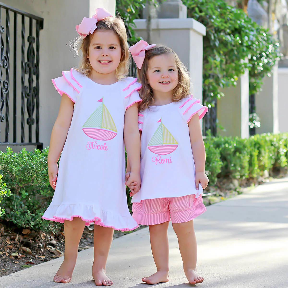 Sailboat White Ruffle Milly Short Set - Image 4