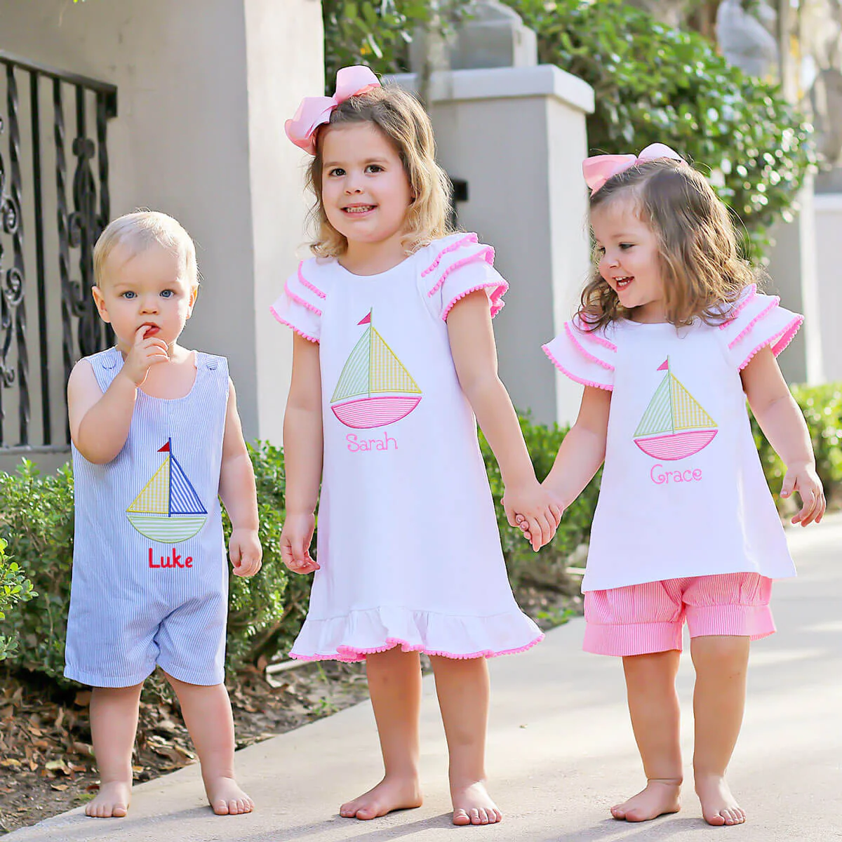 Sailboat White Ruffle Milly Short Set - Image 5