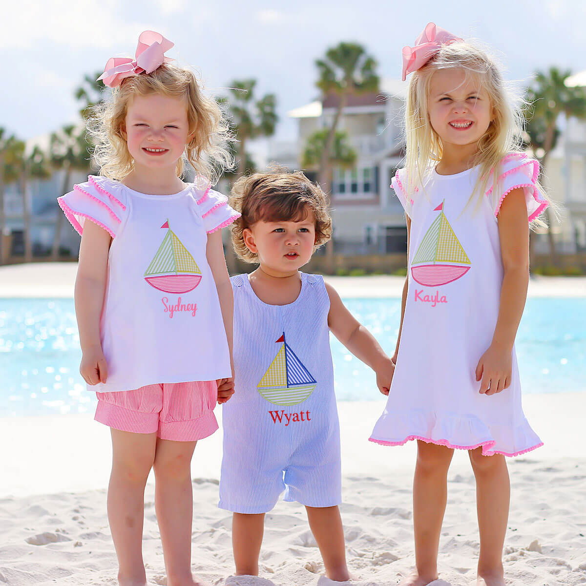 Sailboat White Ruffle Milly Short Set - Image 6