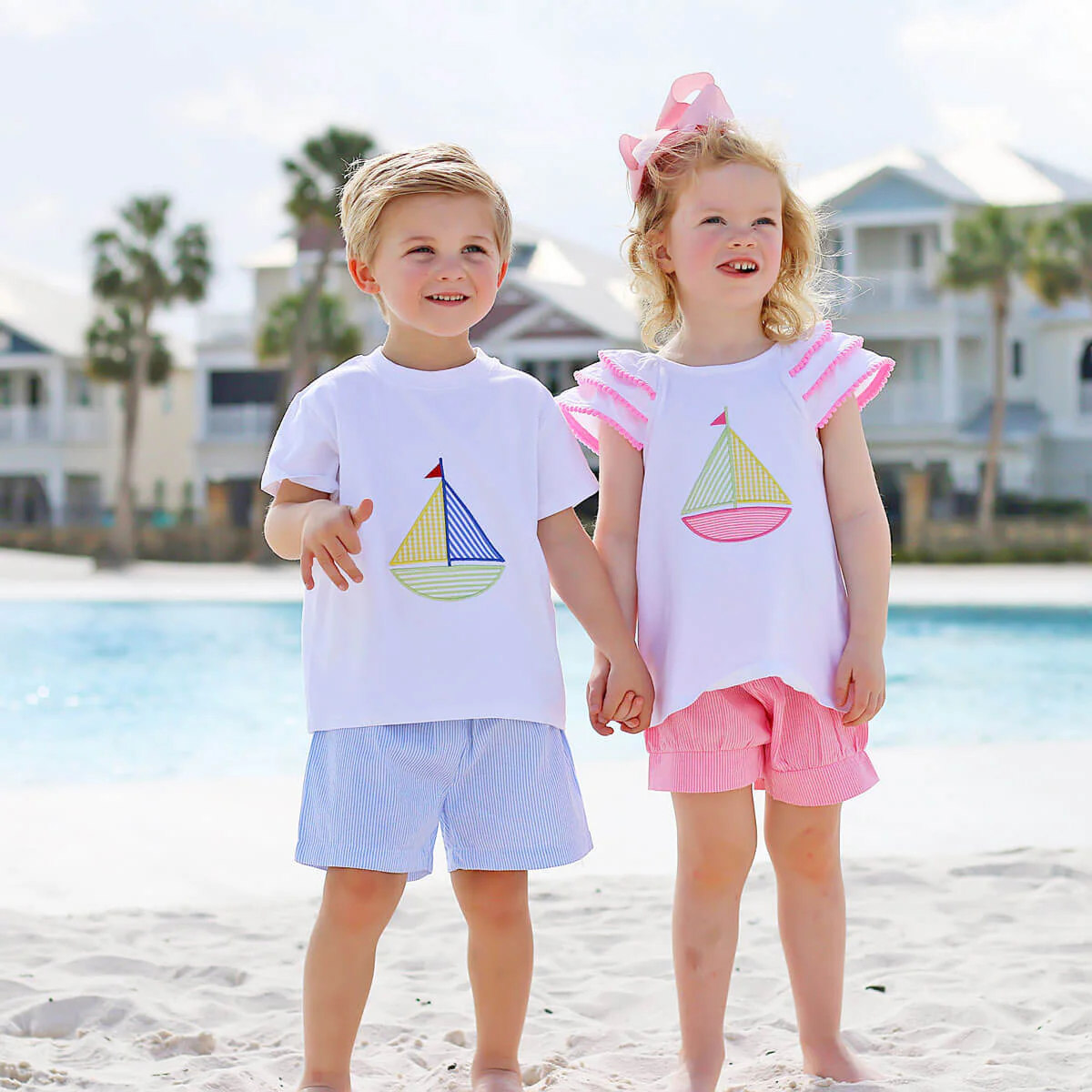 Sailboat White Ruffle Milly Short Set - Image 8