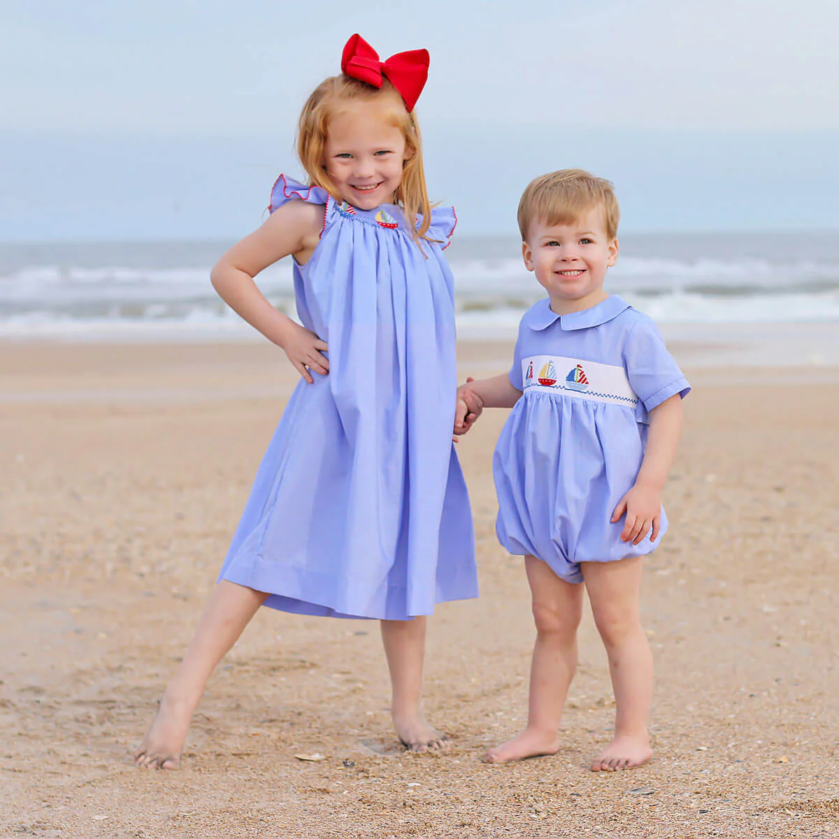 Sailing Away Blue Plaid Smocked Dress - Image 5