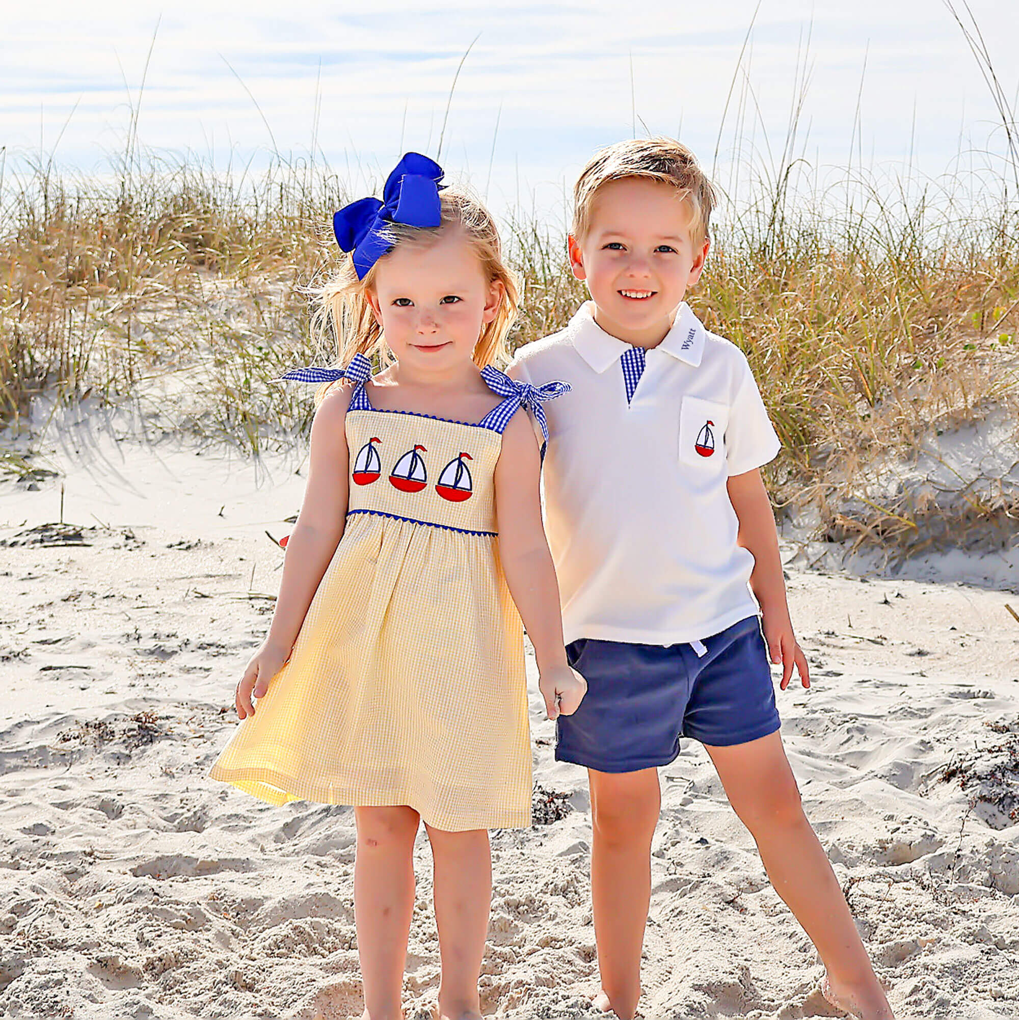 Newport Sailboat Blue Terry Polo Short Set - Image 4