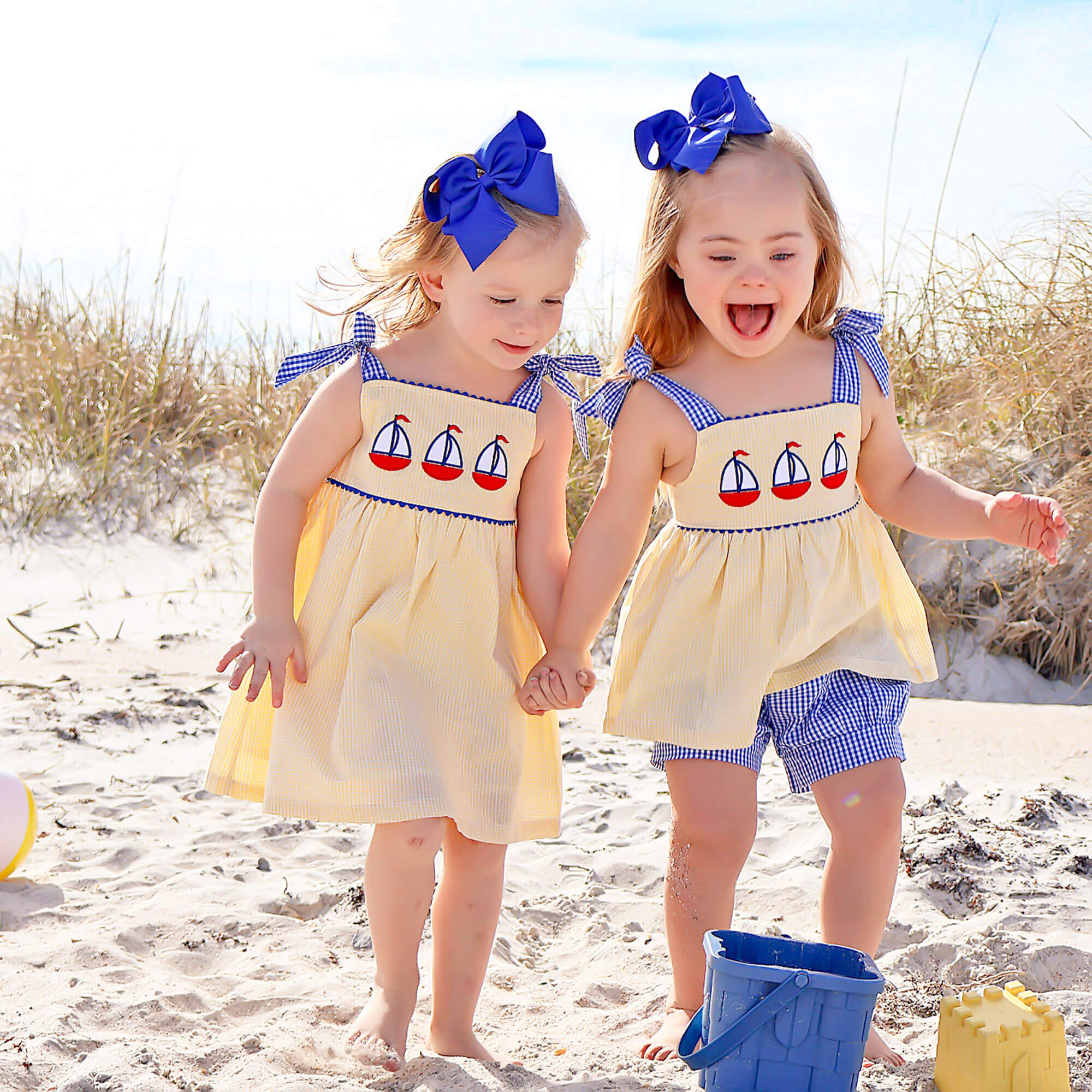 Newport Sailboat Yellow Gingham Aubree Short Set - Image 3