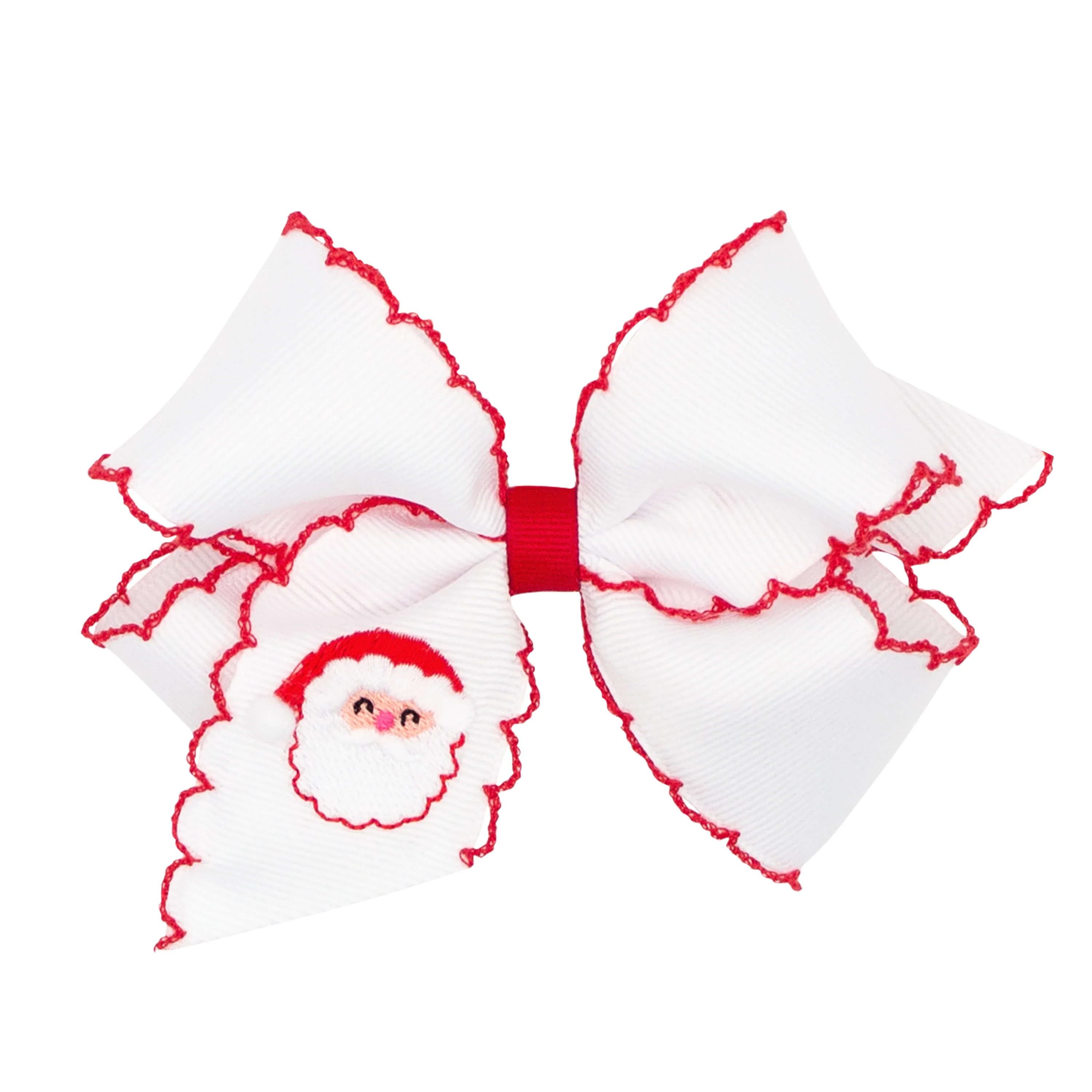 Santa Embroidered Moonstitch Bow - Image 2