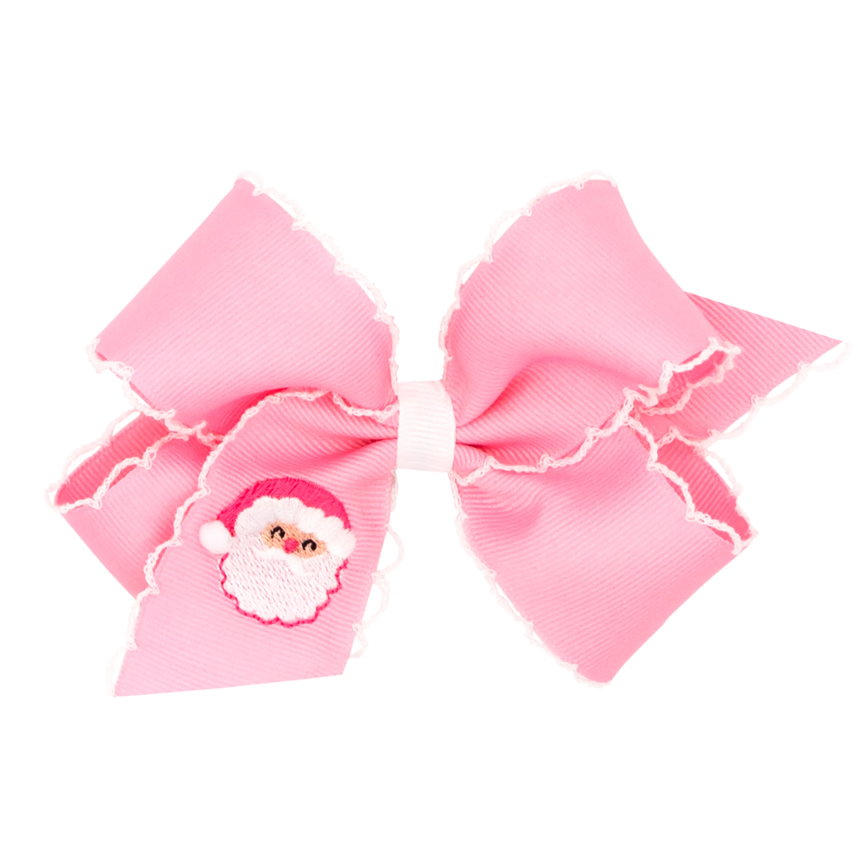 Santa Embroidered Moonstitch Bow - Image 3