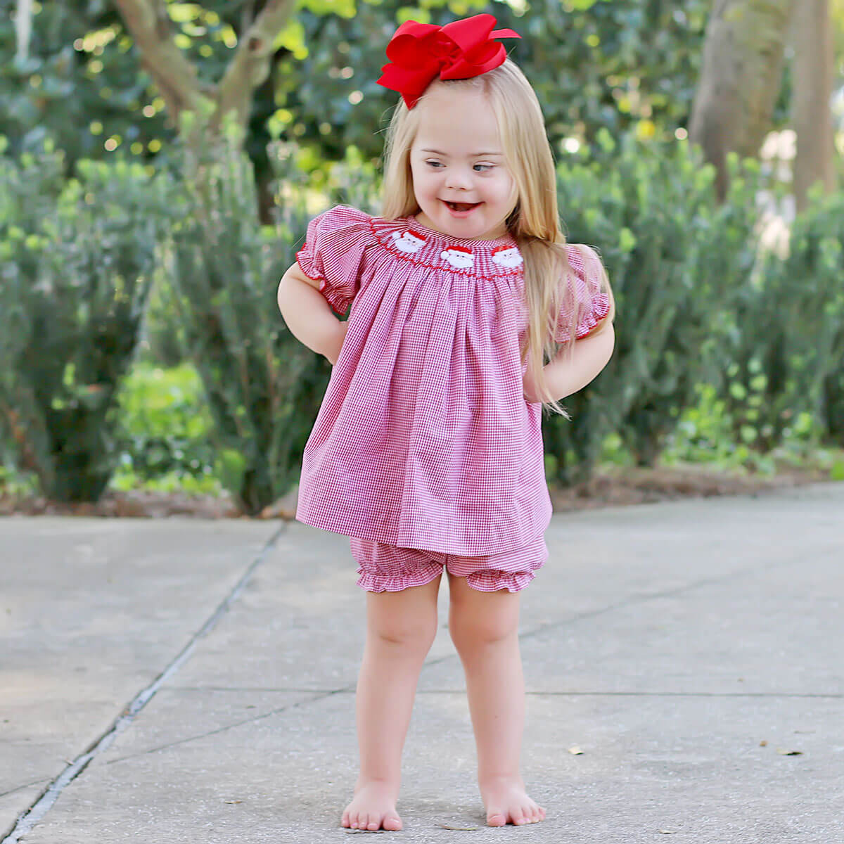 Santa's Favorite Smocked Bloomer Set - Image 6
